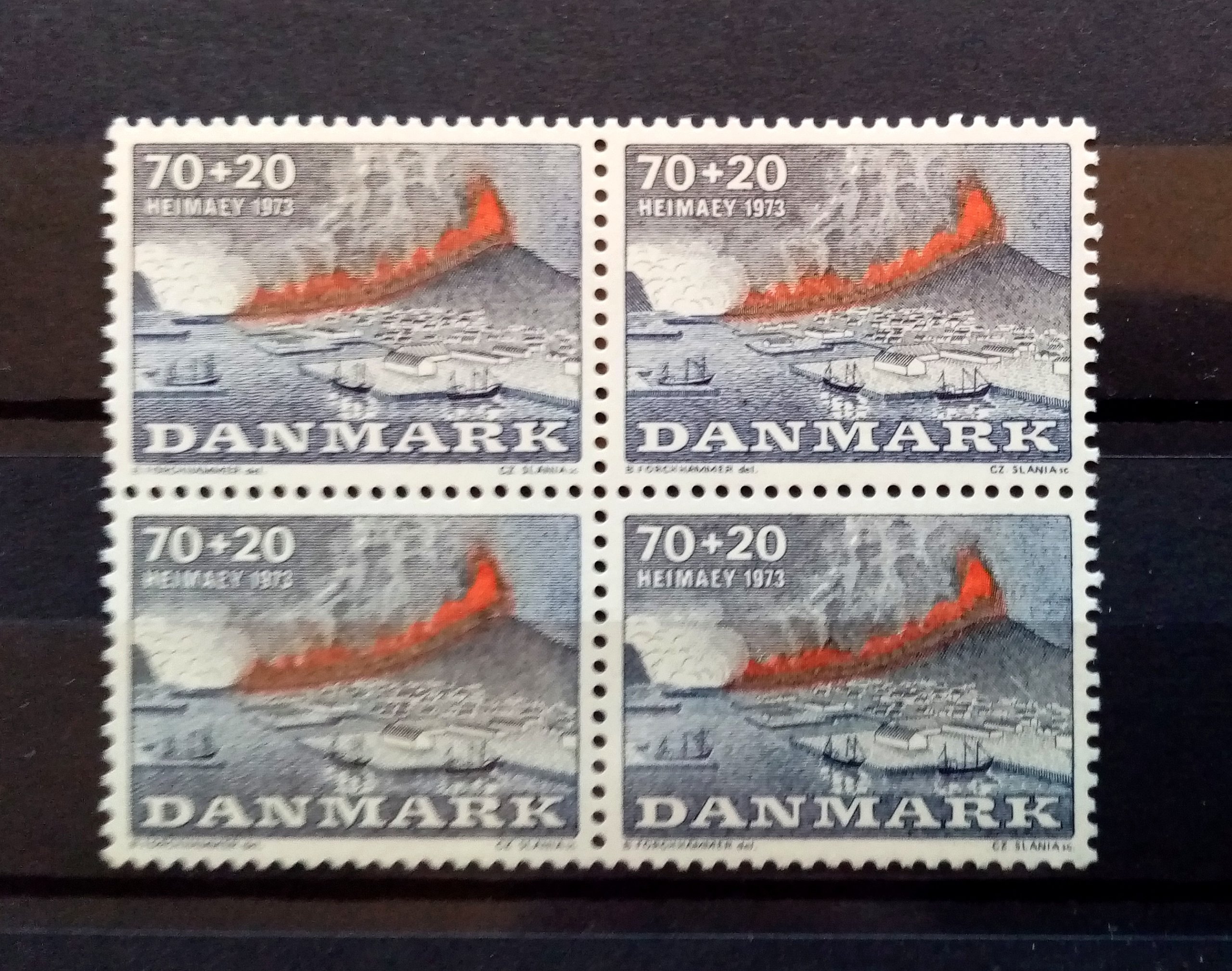 DANMARK - Afa : 549. Vulkanutbruddet på øyen Heimaey. (1973) **