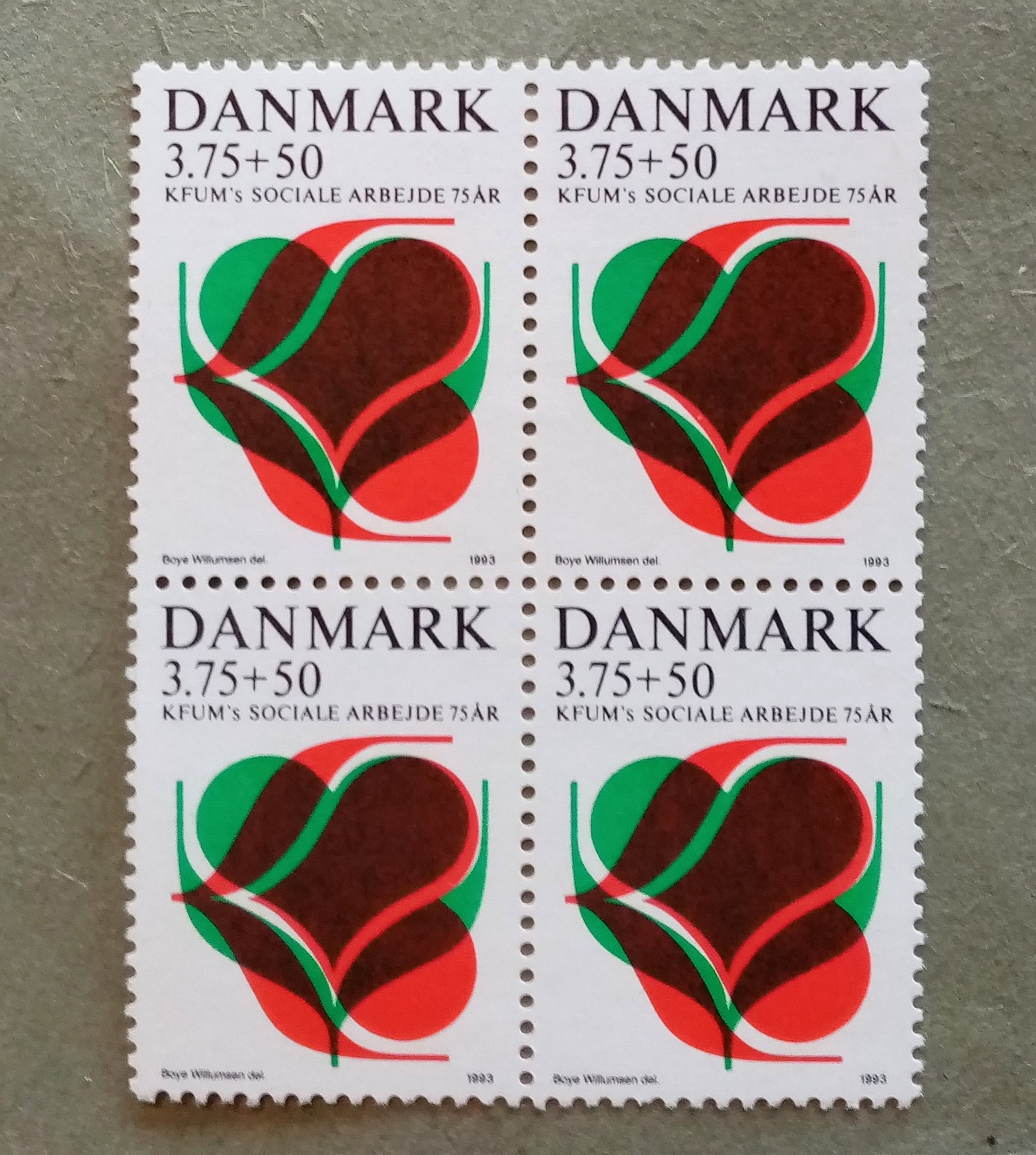 DANMARK - Afa : 1052. KFUM s arbeide 75 års jubileum. (1993) **