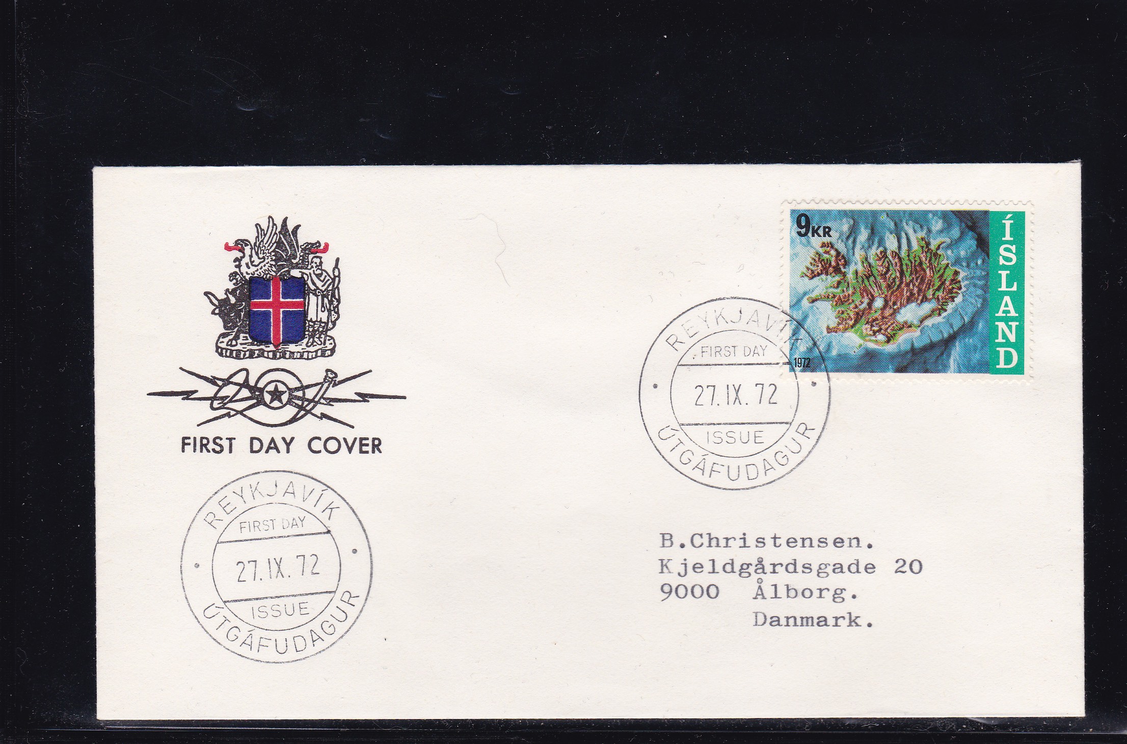 Island FDC 1972. AFA # 469. Kontinentalsokkelen