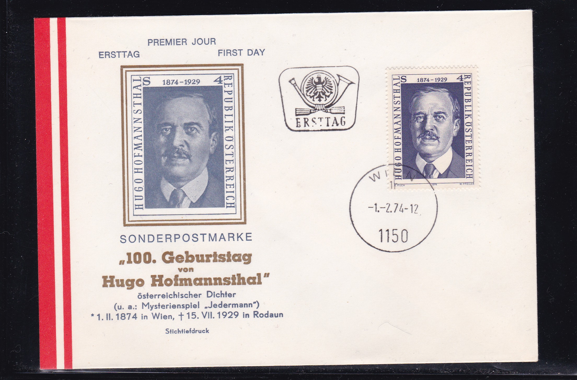 Østerrike FDC 1974. Michel # 1438.