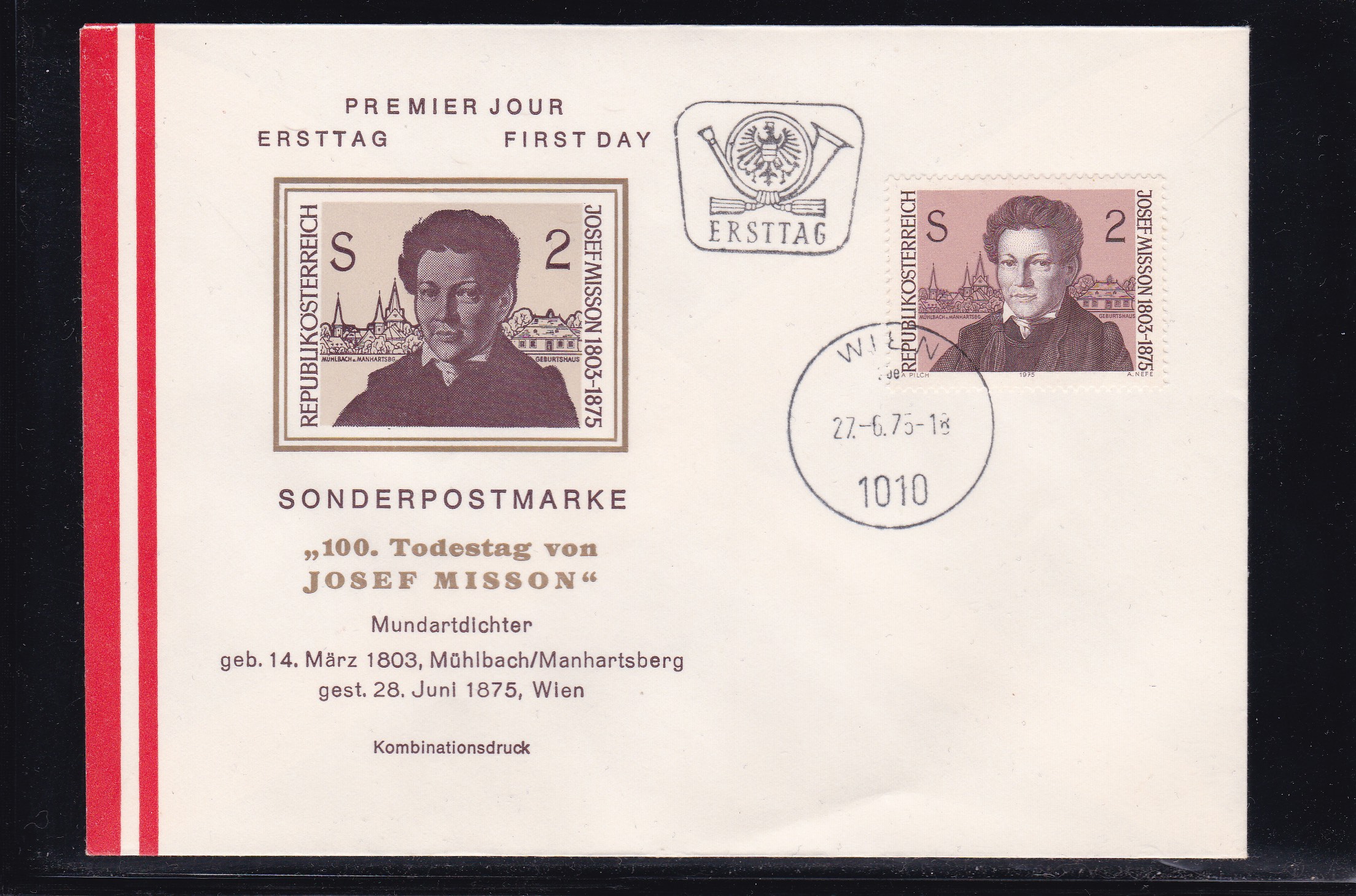 Østerrike FDC 1975. Michel # 1489.