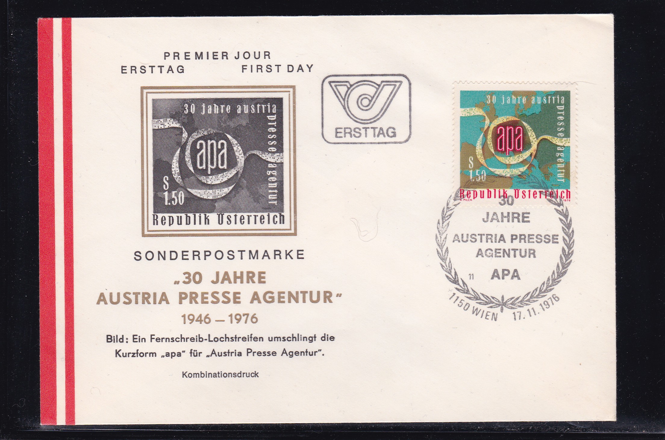 Østerrike FDC 1976. Michel # 1533.