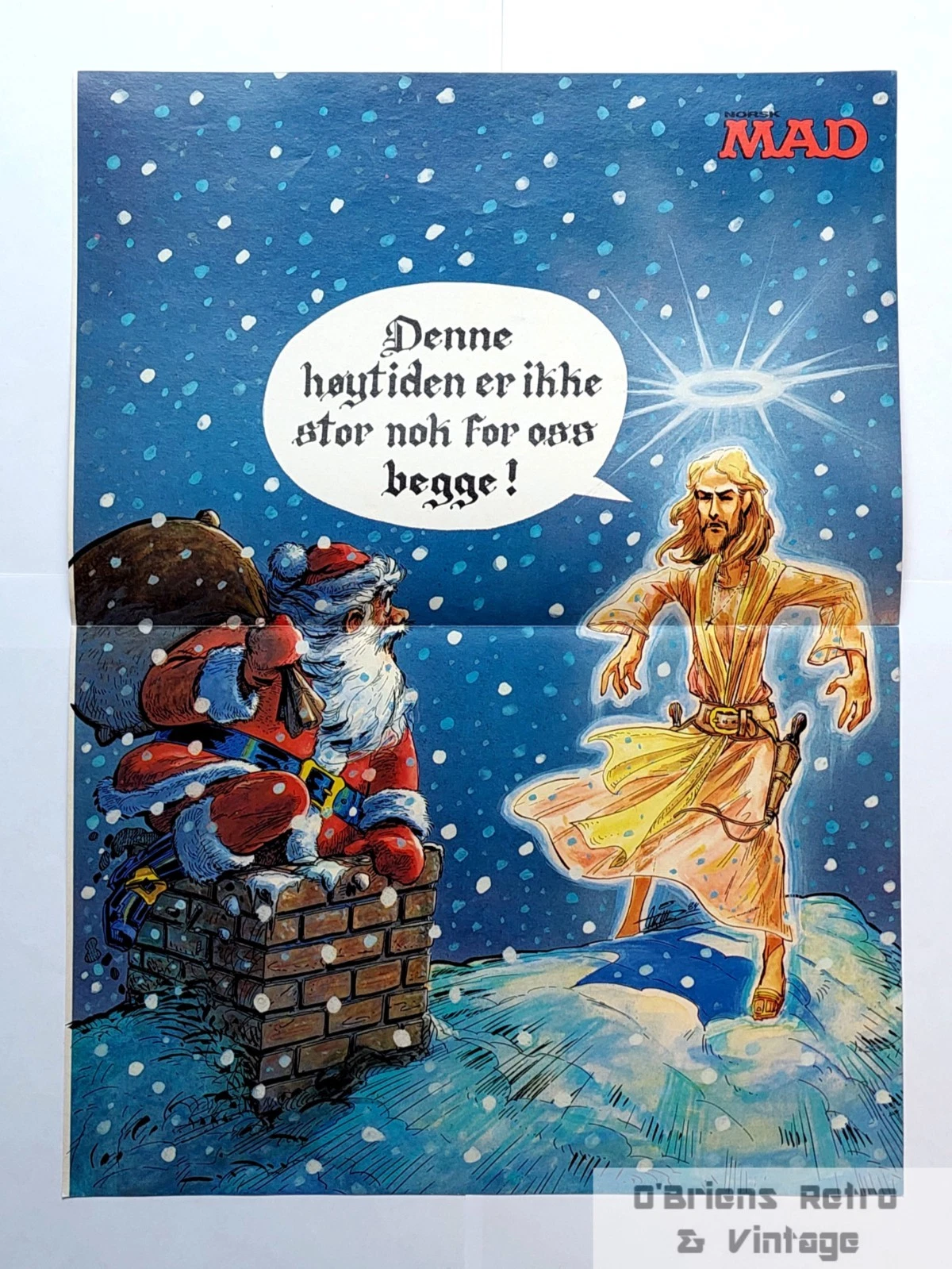 MAD-poster - Julenissen vs. Jesus - “Denne høytiden er ikke stor nok for oss begge!”