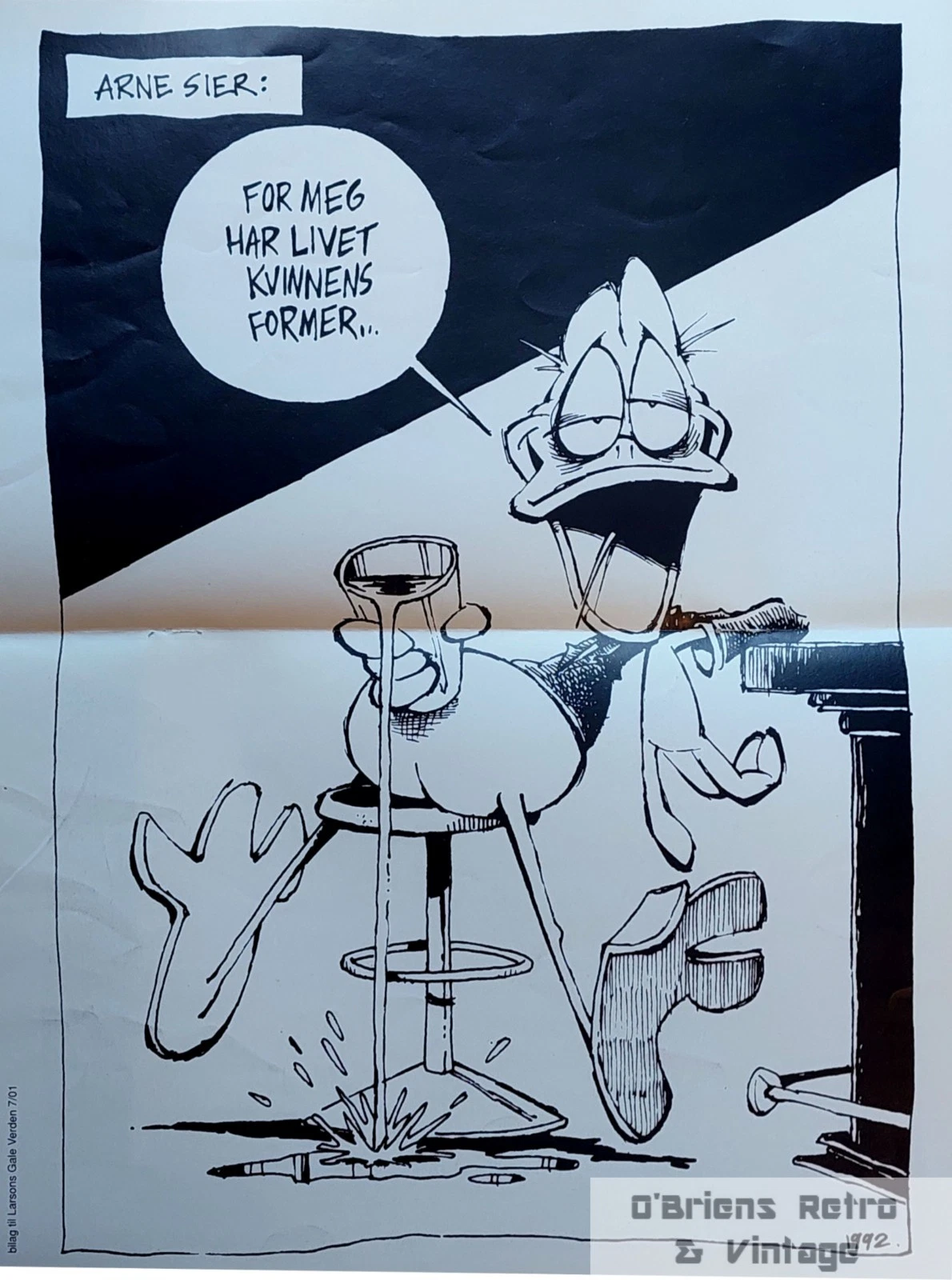 Arne And-poster - Originalt bilag til Larsons Gale Verden nr. 7 - 2001