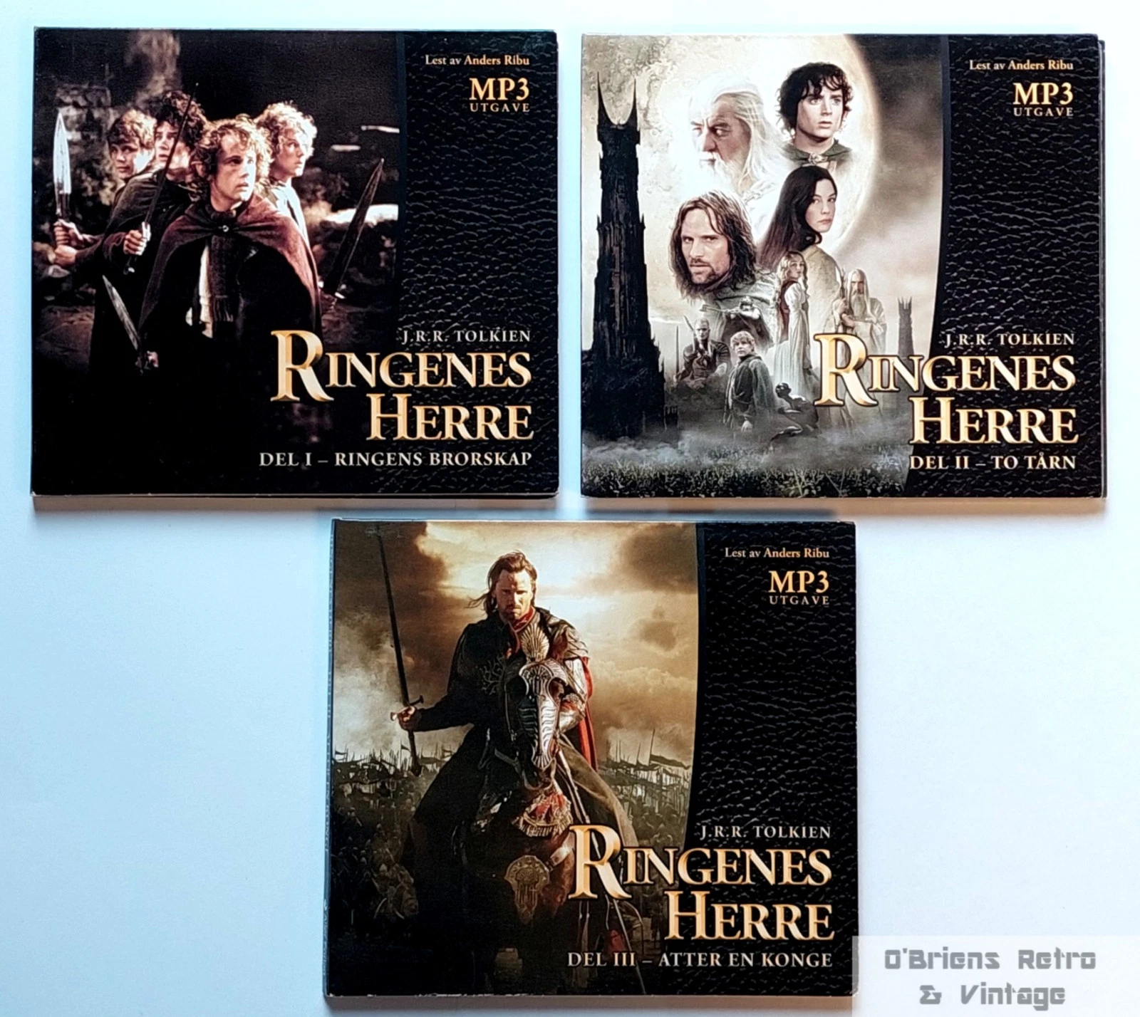 Ringenes Herre - Komplett Trilogi - MP3 Lydbøker - 3 CD - Lest av Anders Ribu