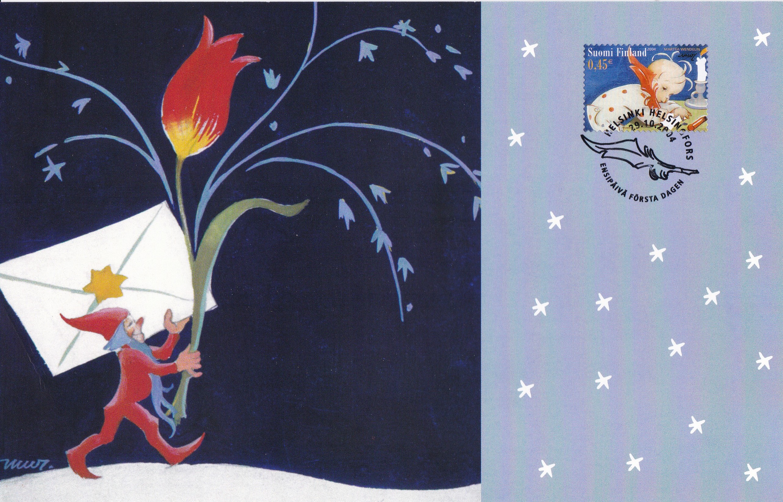 Finland 2004. "Julekort" med AFA # 1714 og 1715. Førstedagsstempel