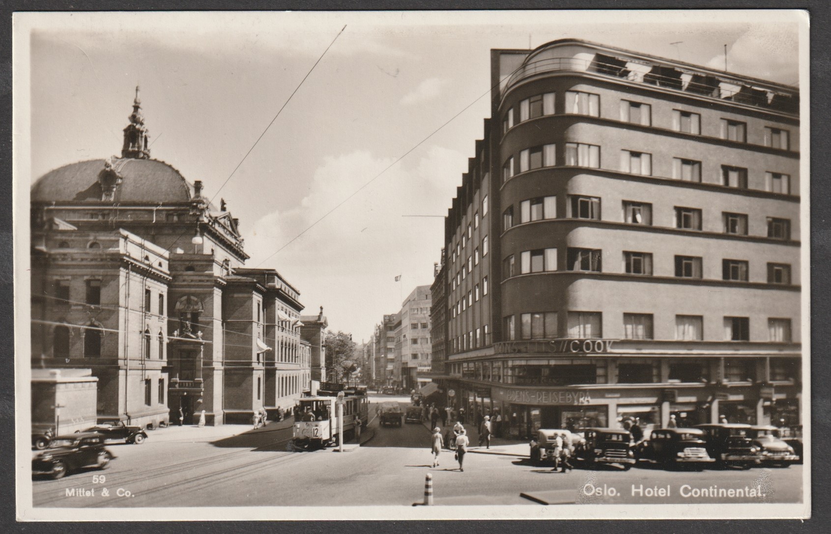 Hotel Continental. Mittet 59. Togstempel