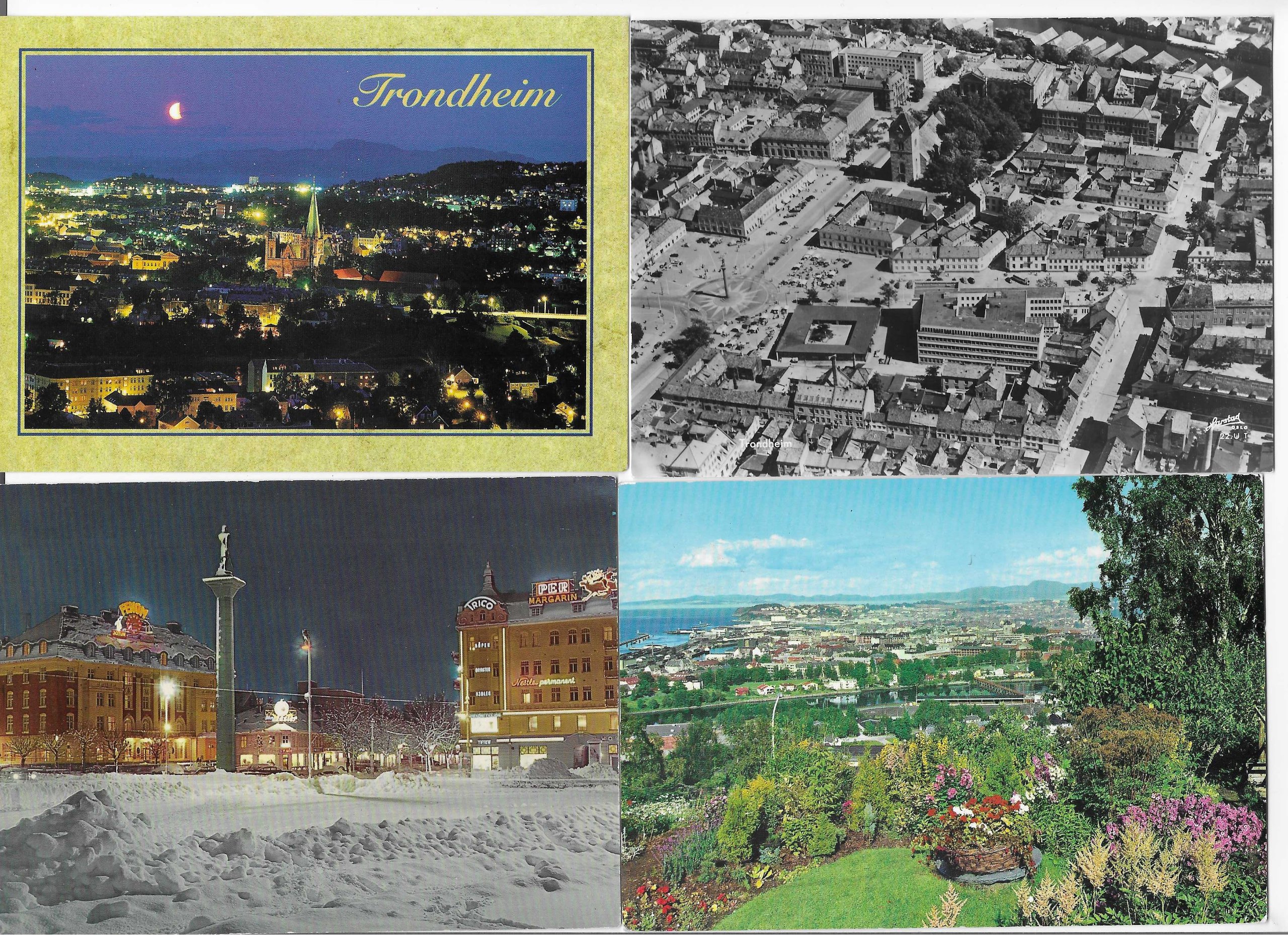 Trondheim. Lot 4 fine kort.