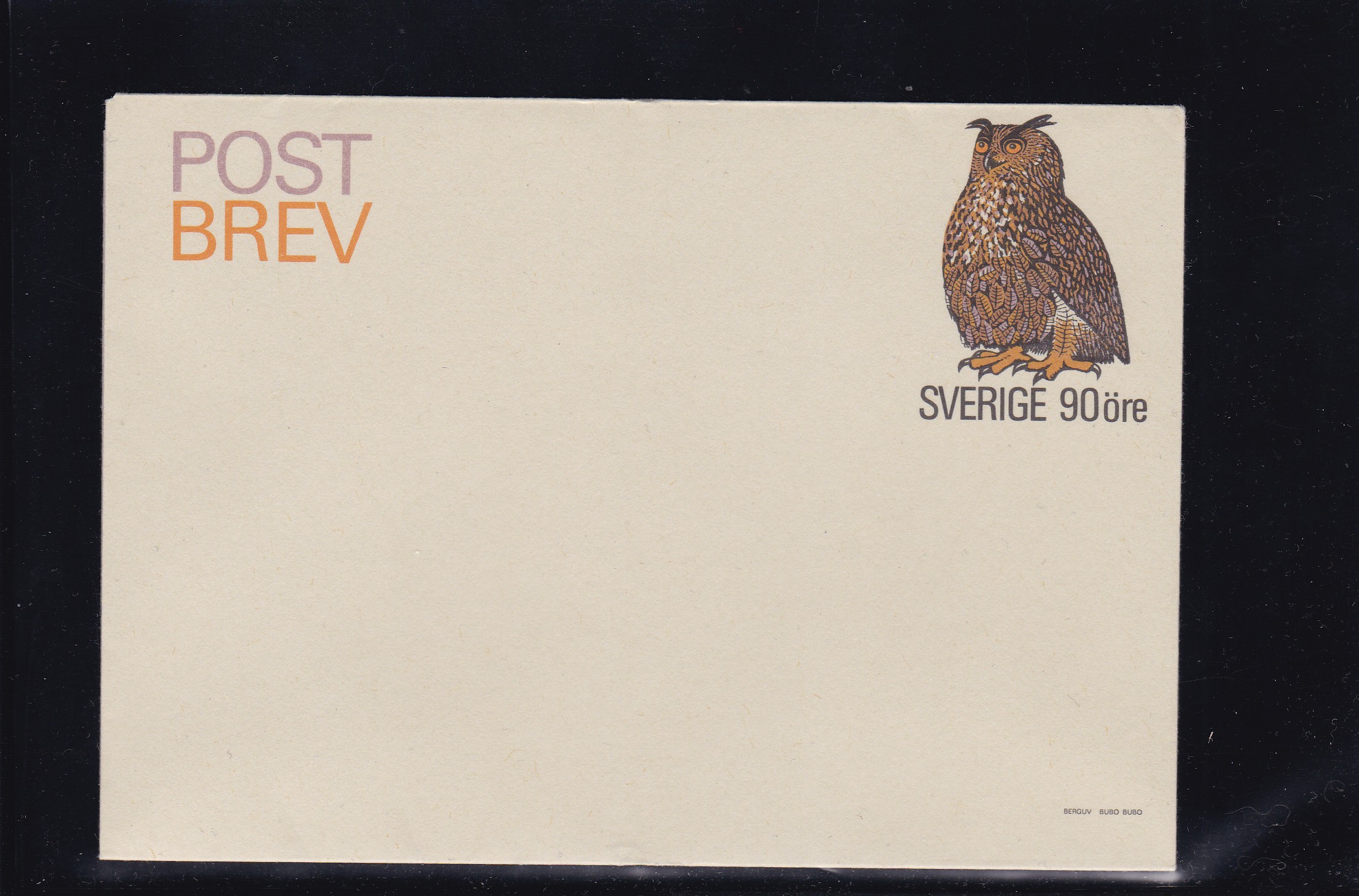 Sverige. Ubrukt postbrev, 90 øre Hubro