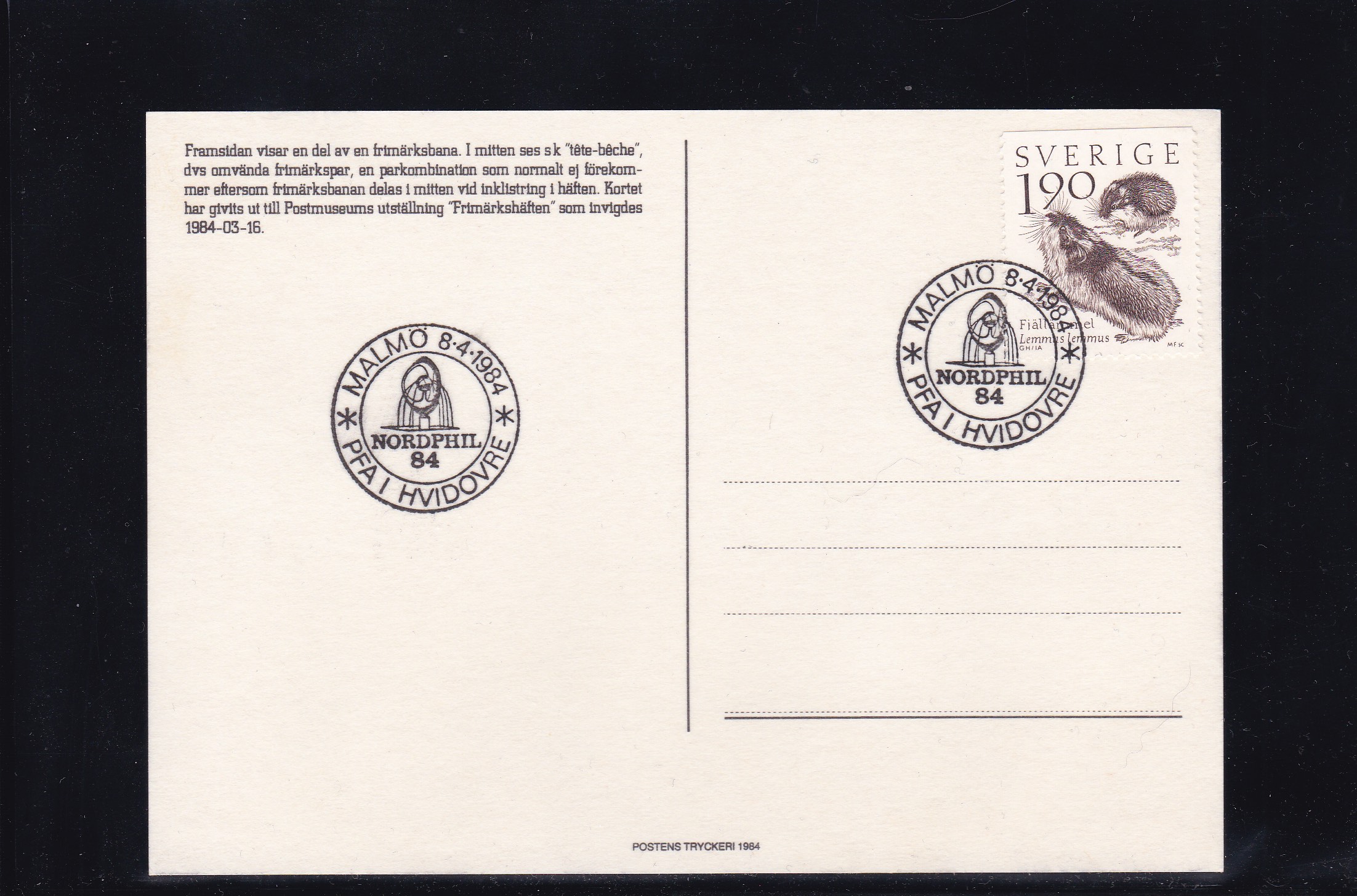 Sverige 1984. Særstempel Nordphil 84. AFA # 1266