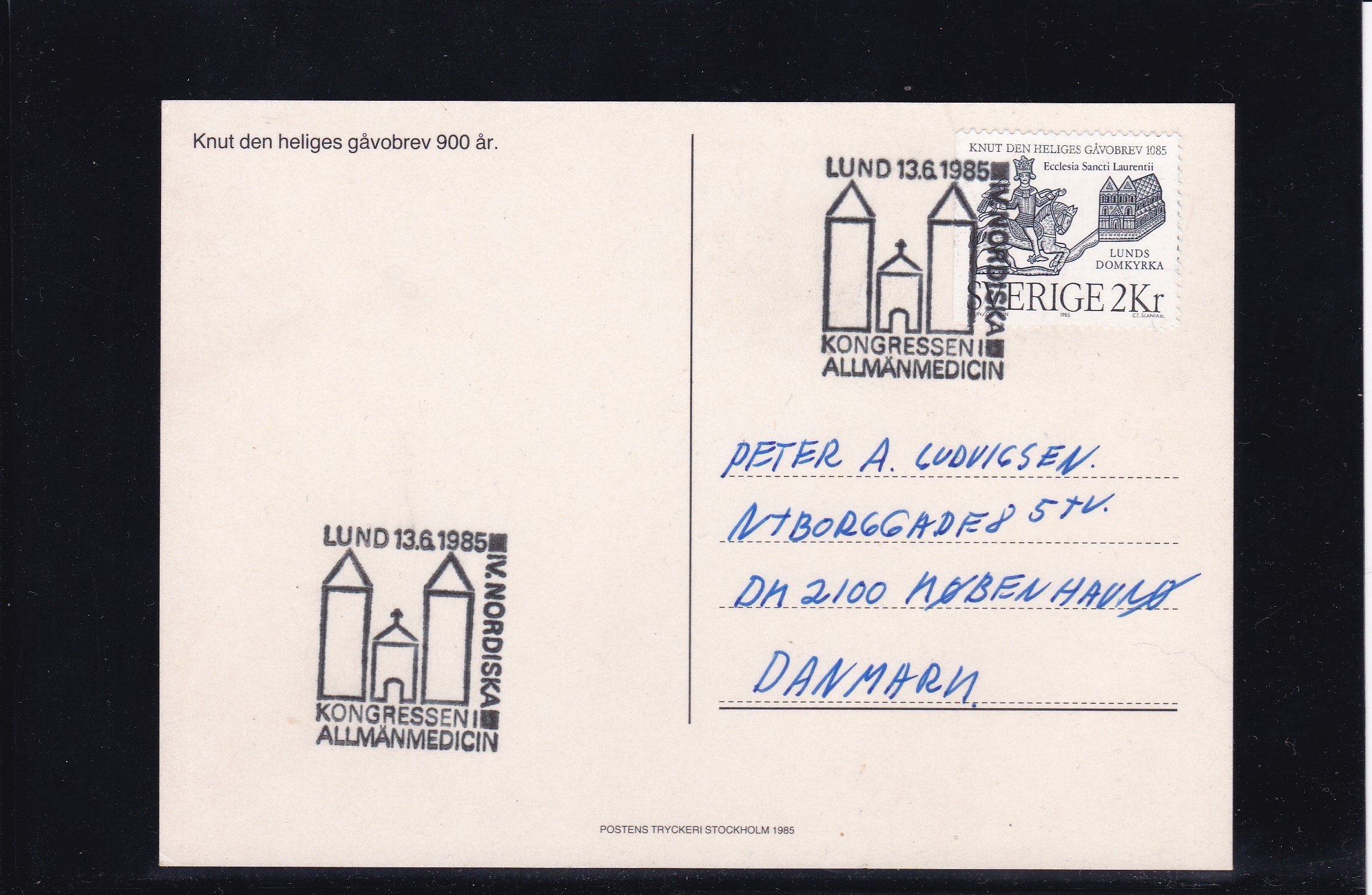 Sverige 1985. Særstempel Medisinkongress. AFA # 1318