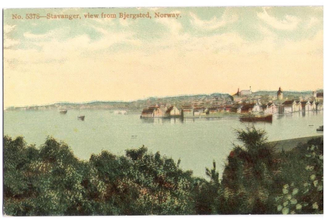 Stavanger, view from Bjergsted, Norway. Amerikansk utgivelse