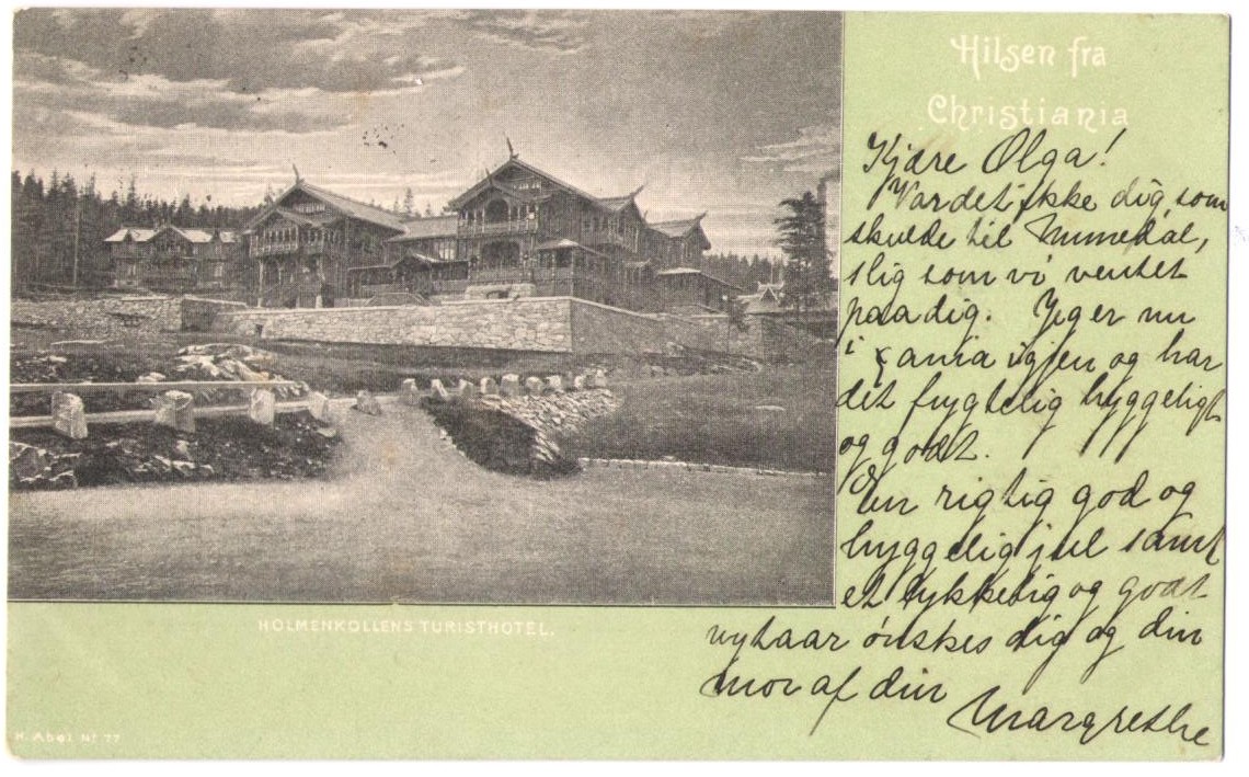 Hilsen fra Christiania med Holmenkollen Turisthotel