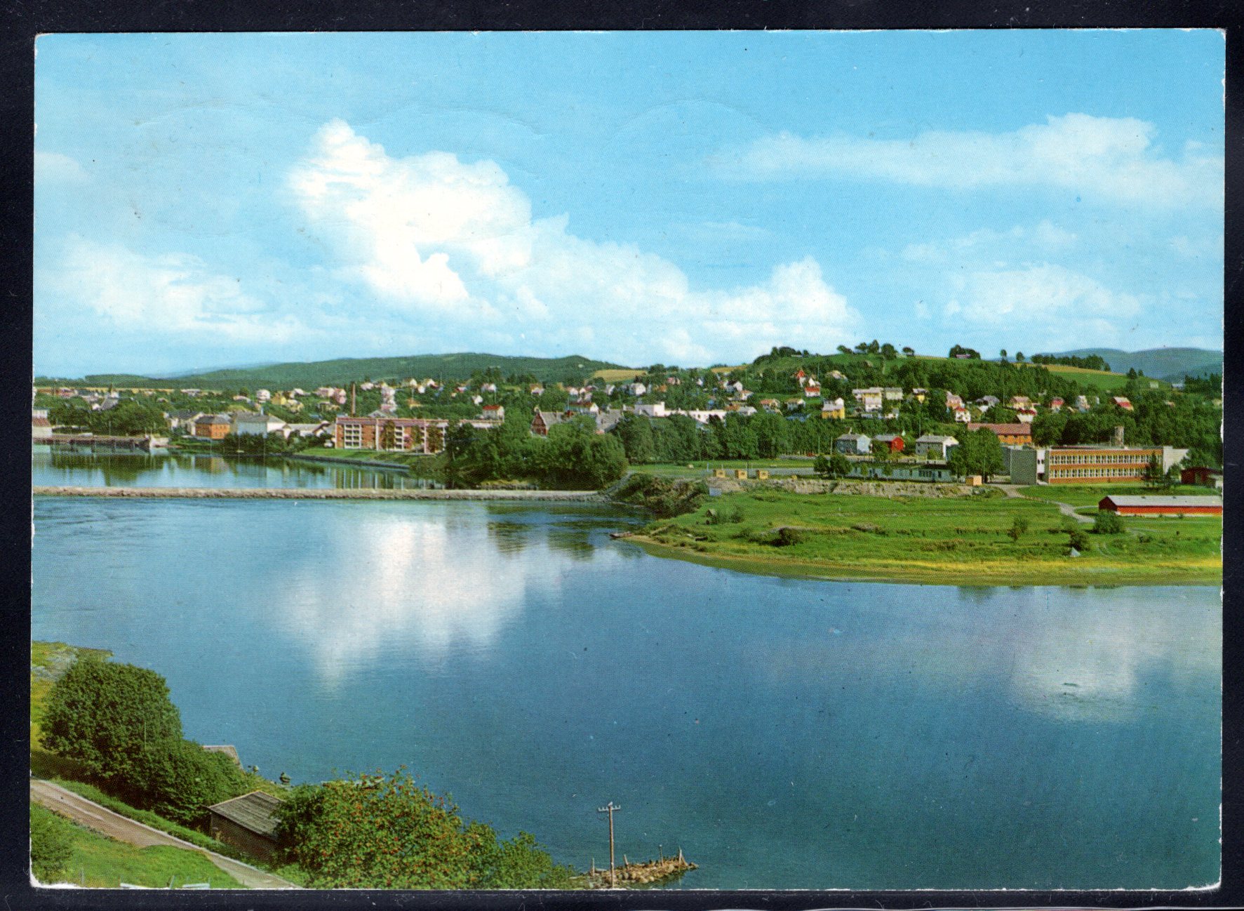 Levanger Uts over Levangersund mot byen st Levanger 1967 se scan