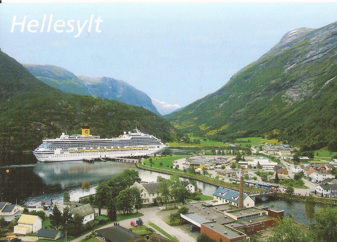 Postkort - Båt i Hellesylt -