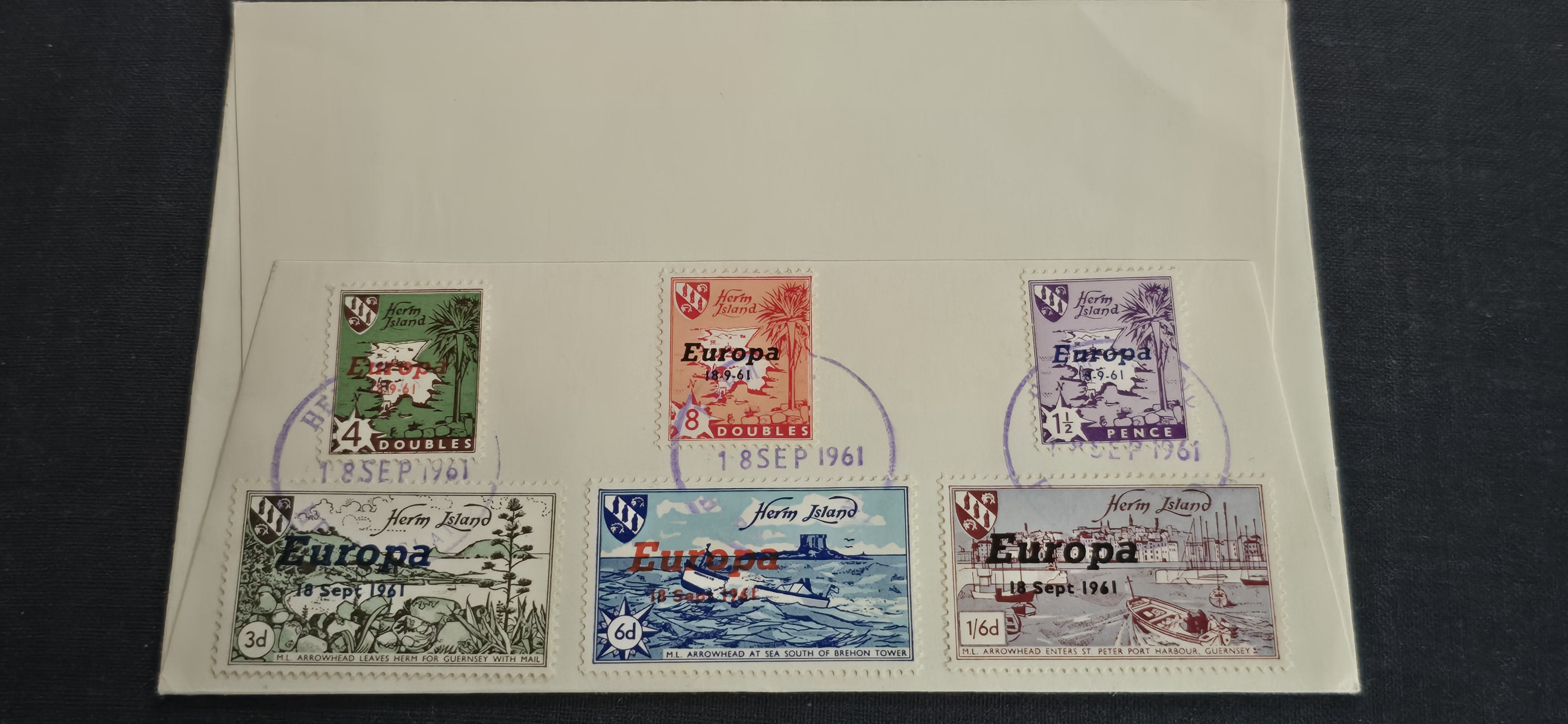 EUROPA Herm Island fdc 18.9.1961 + GUERNSEY