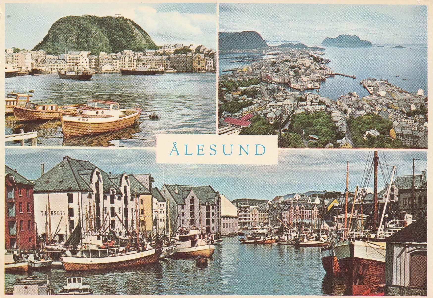 Eldre kort fra Ålesund . Oppi 1. SKADET !