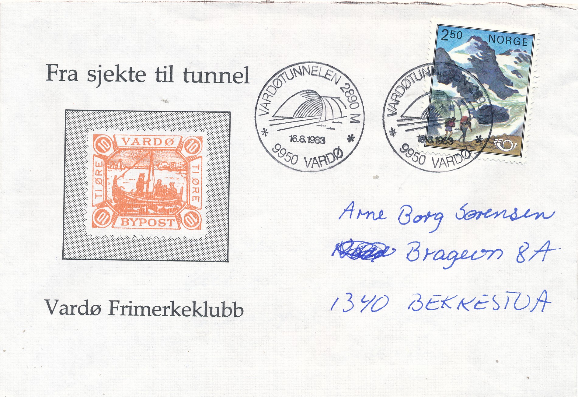 Vardø 1983 - Åpningen av tunnelen - Særstempel og konvolutt