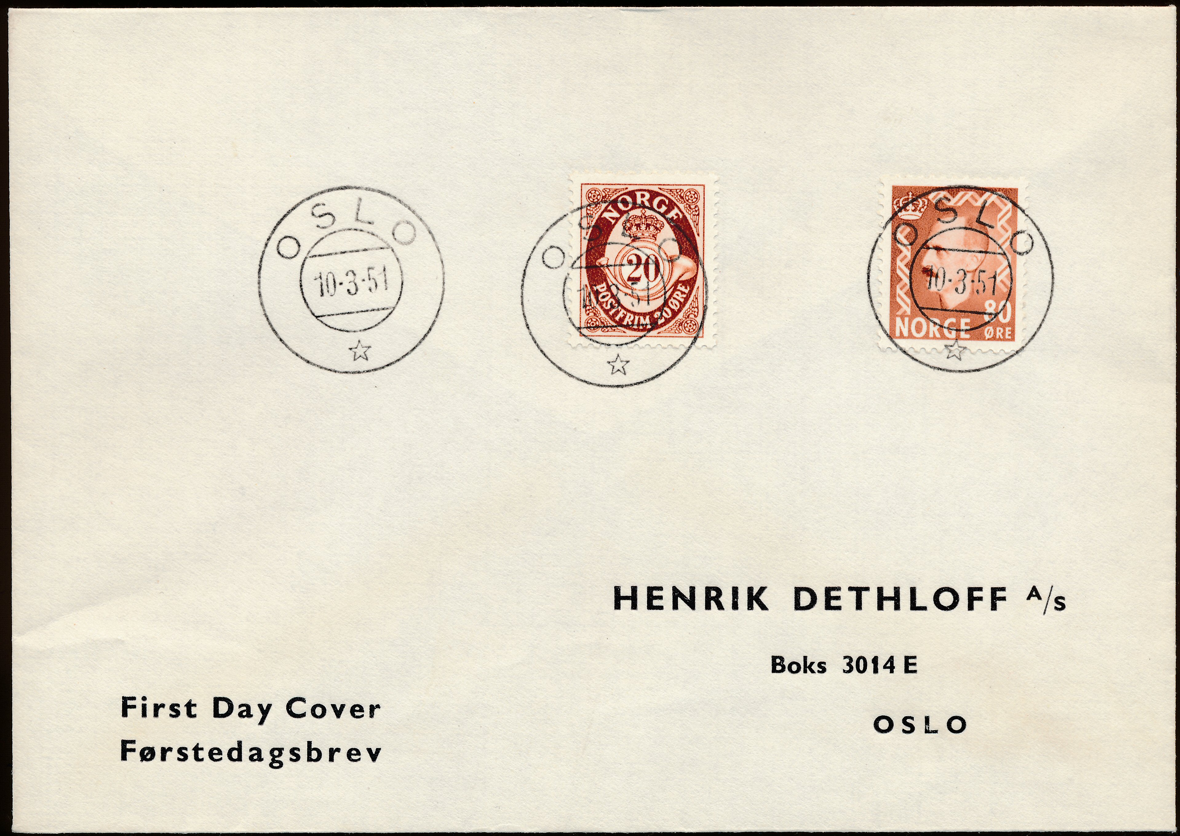 FDC 1951 NK391-NK403 tekstvignett 1 Oslo