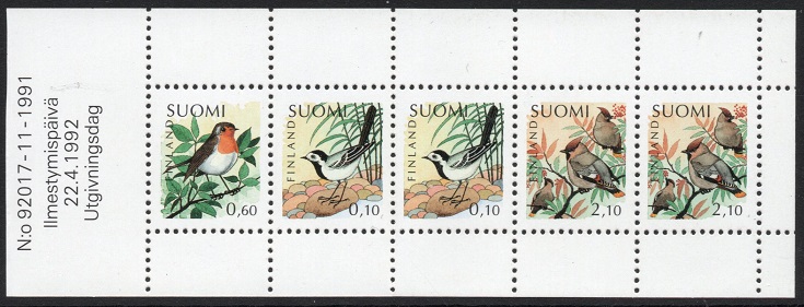 Finland Afa: 1158-60 - Fugler 1992 **