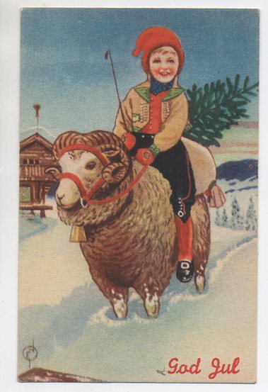 Erling Nielsen Unge på saubukk småformat brukt 1947