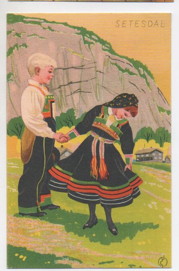 Erling Nielsen Bunadskort Setesdal småformat ubrukt