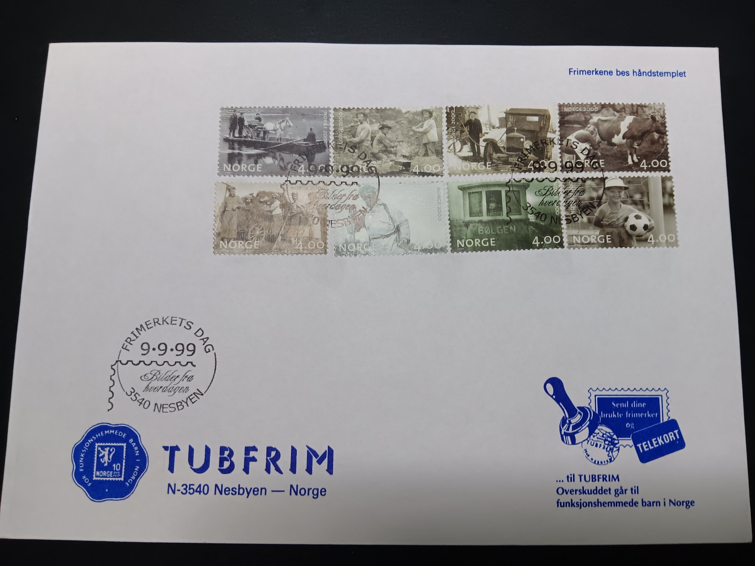 NK 1366-73 Tubfrim vignett st frimerkets dag