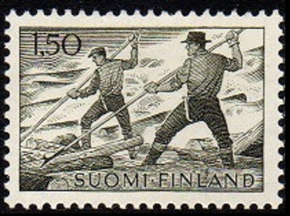 Finland Afa: 588A - Tømmerfløtning **