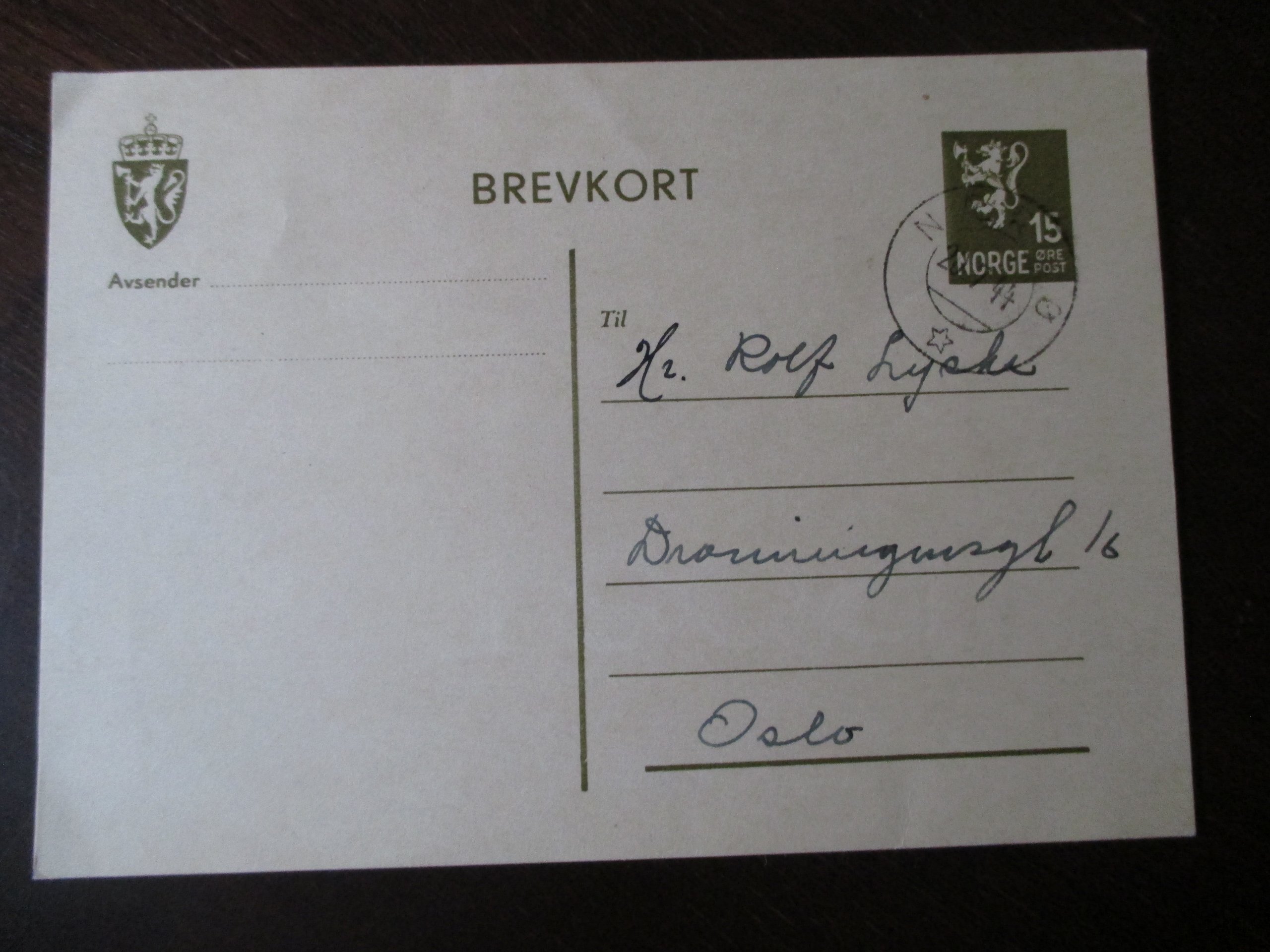 2 brevkort st. Nærbø 1944. (TA)