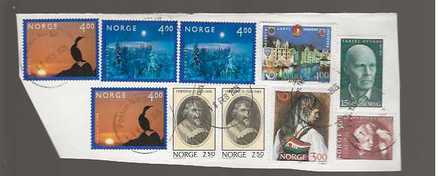 10 STK NORGE LOT POSTKLIPP