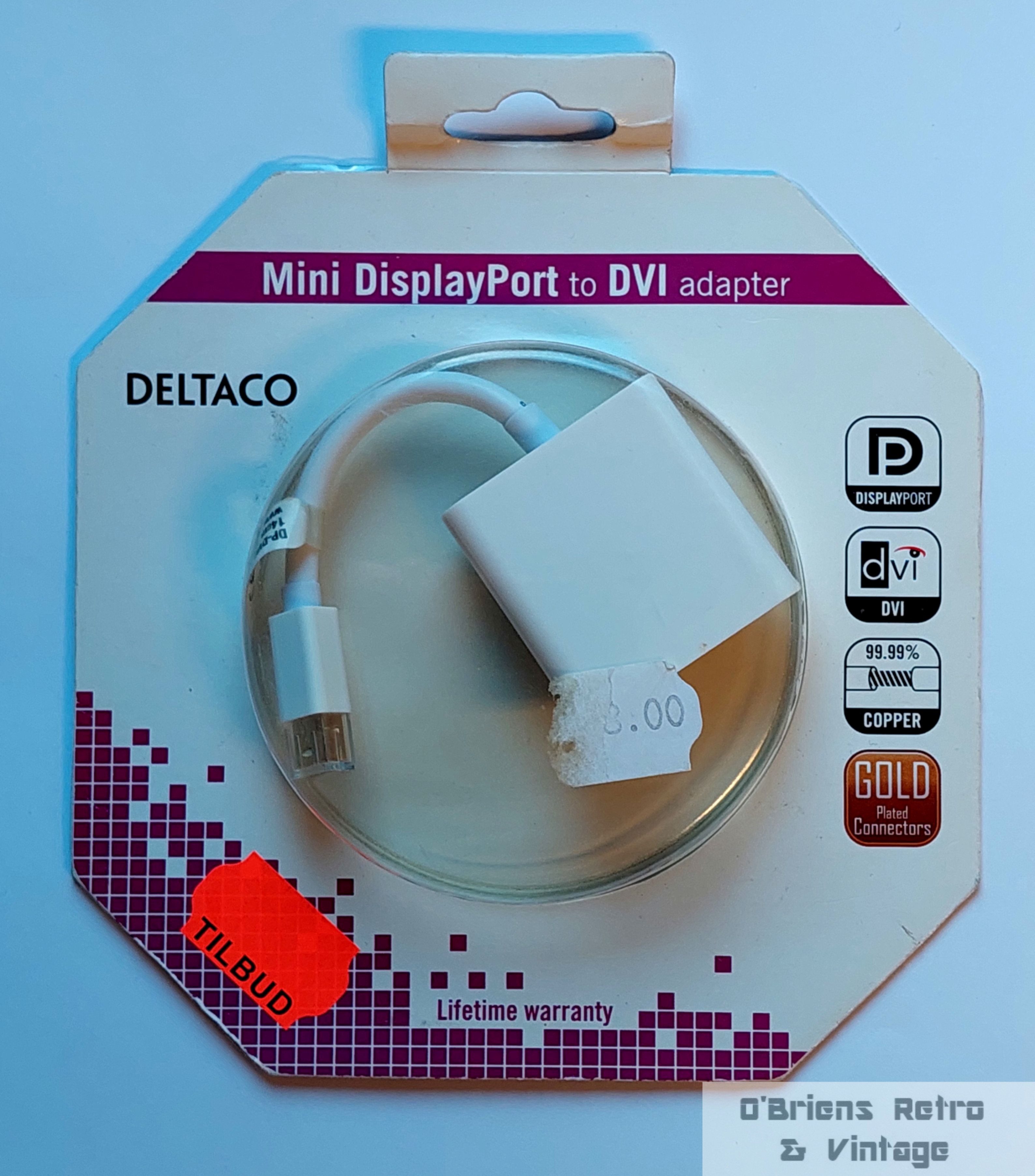 Deltaco Mini DisplayPort til DVI-adapter - NOS - Uåpnet