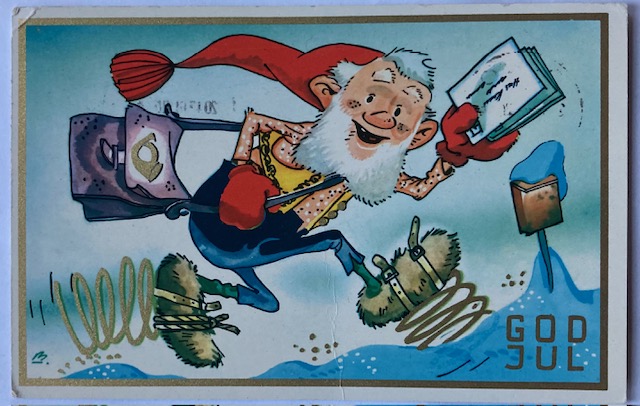 BRATLIE  Nisse postbud med julehilsner br.1961
