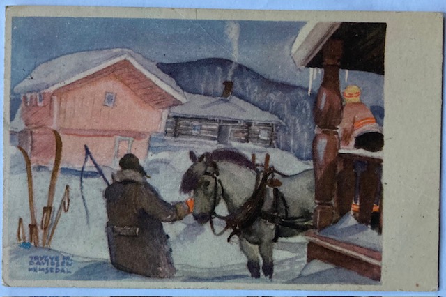 TMD Davidsen Hemsedal mann & hest br. 1945