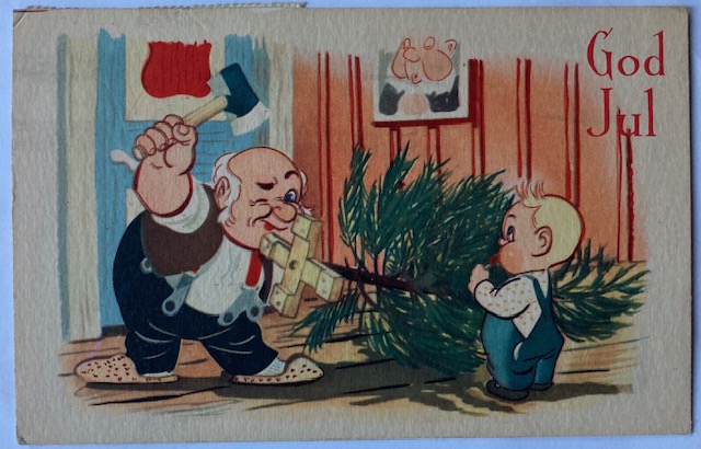 THORSRUD  far setter på juletrefot br. 1951