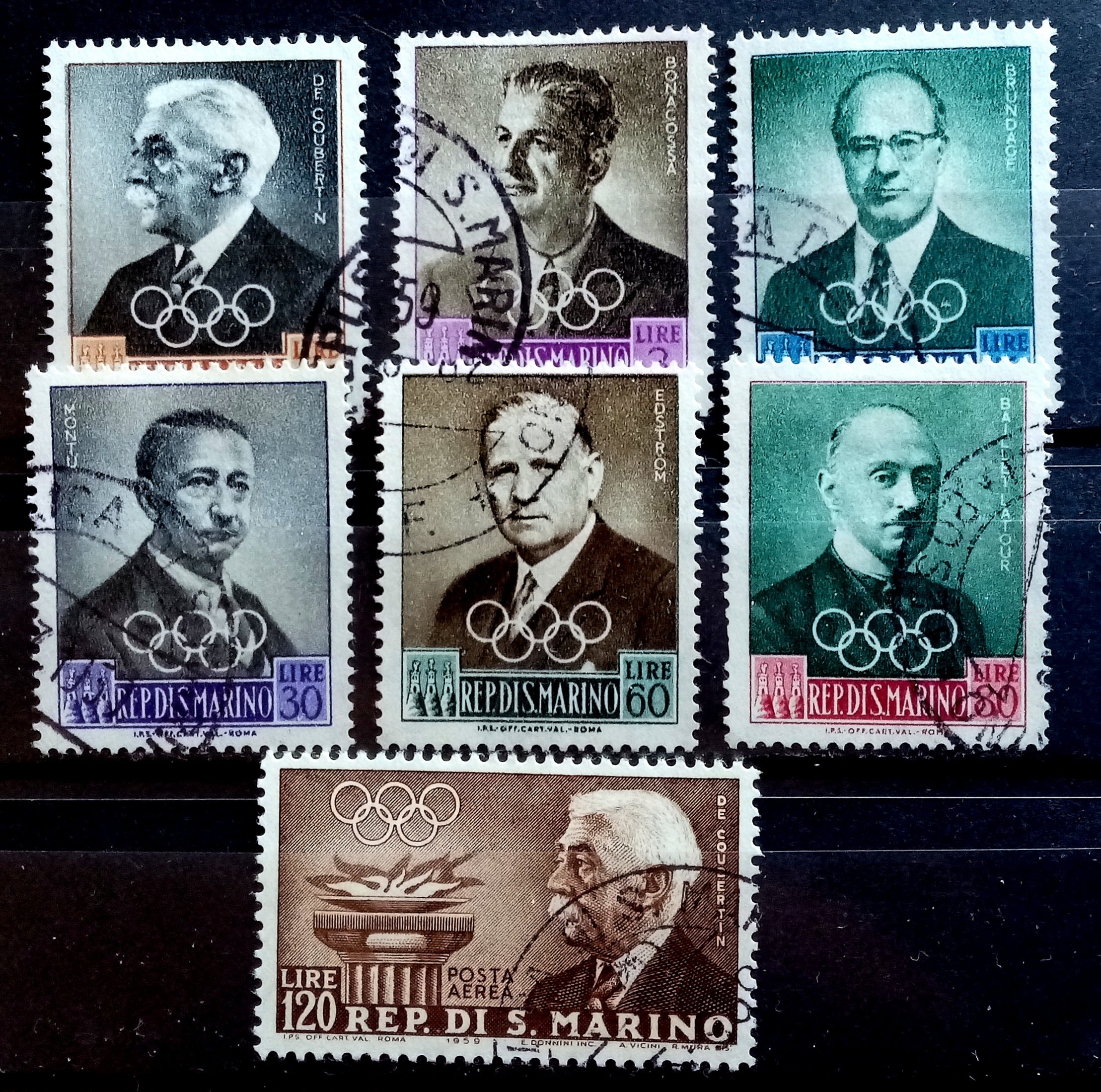 SAN MARINO - Afa : 599-605. Olympiadeserie. (1959)