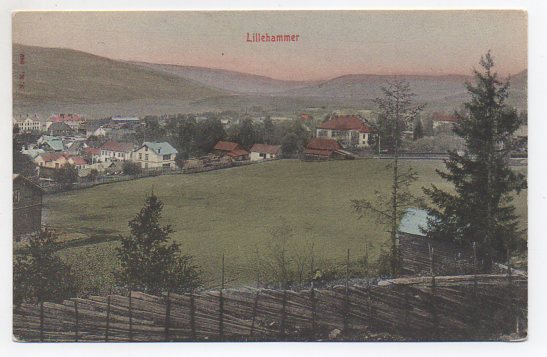 Lillehammer håndkolorert småformat ubrukt