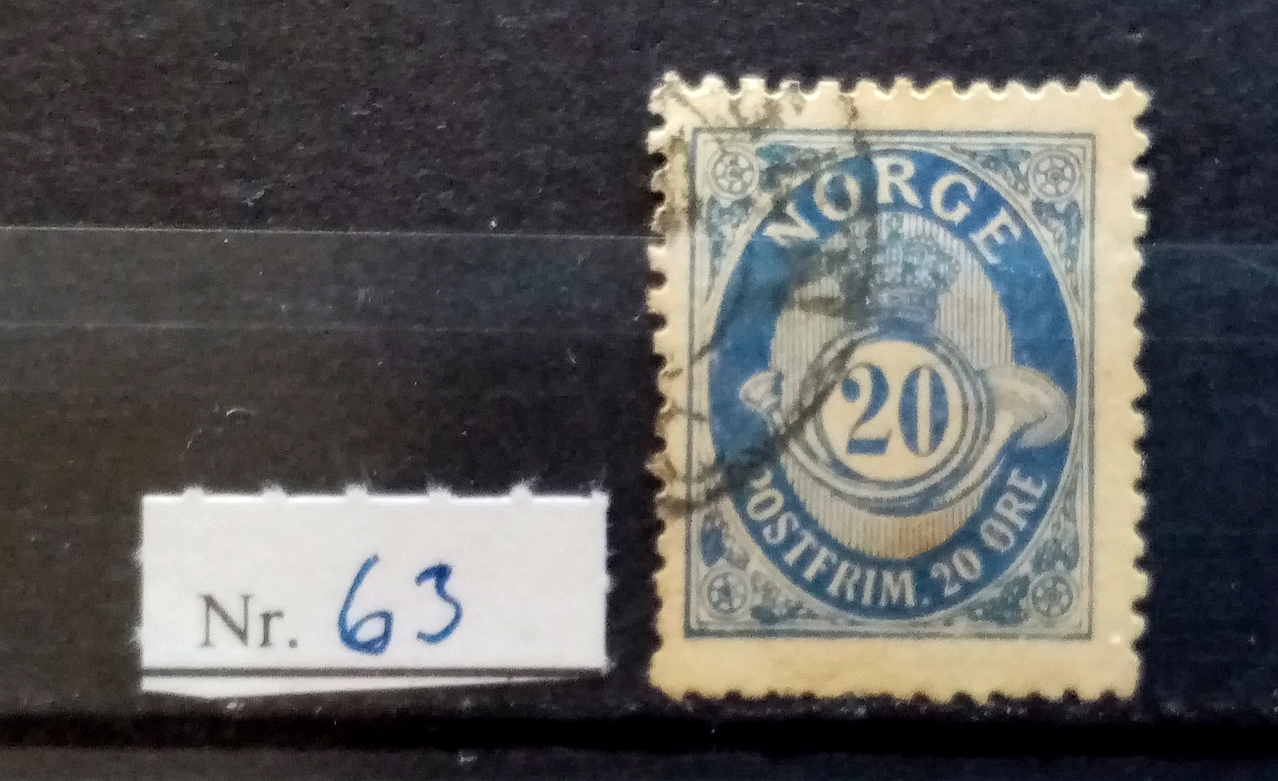NORGE - Nk 63. Posthornutgave fra Centraltrykkeriet. (1893/95)