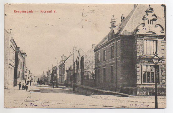 Kristiansand Kongensgate småformat brukt 1909