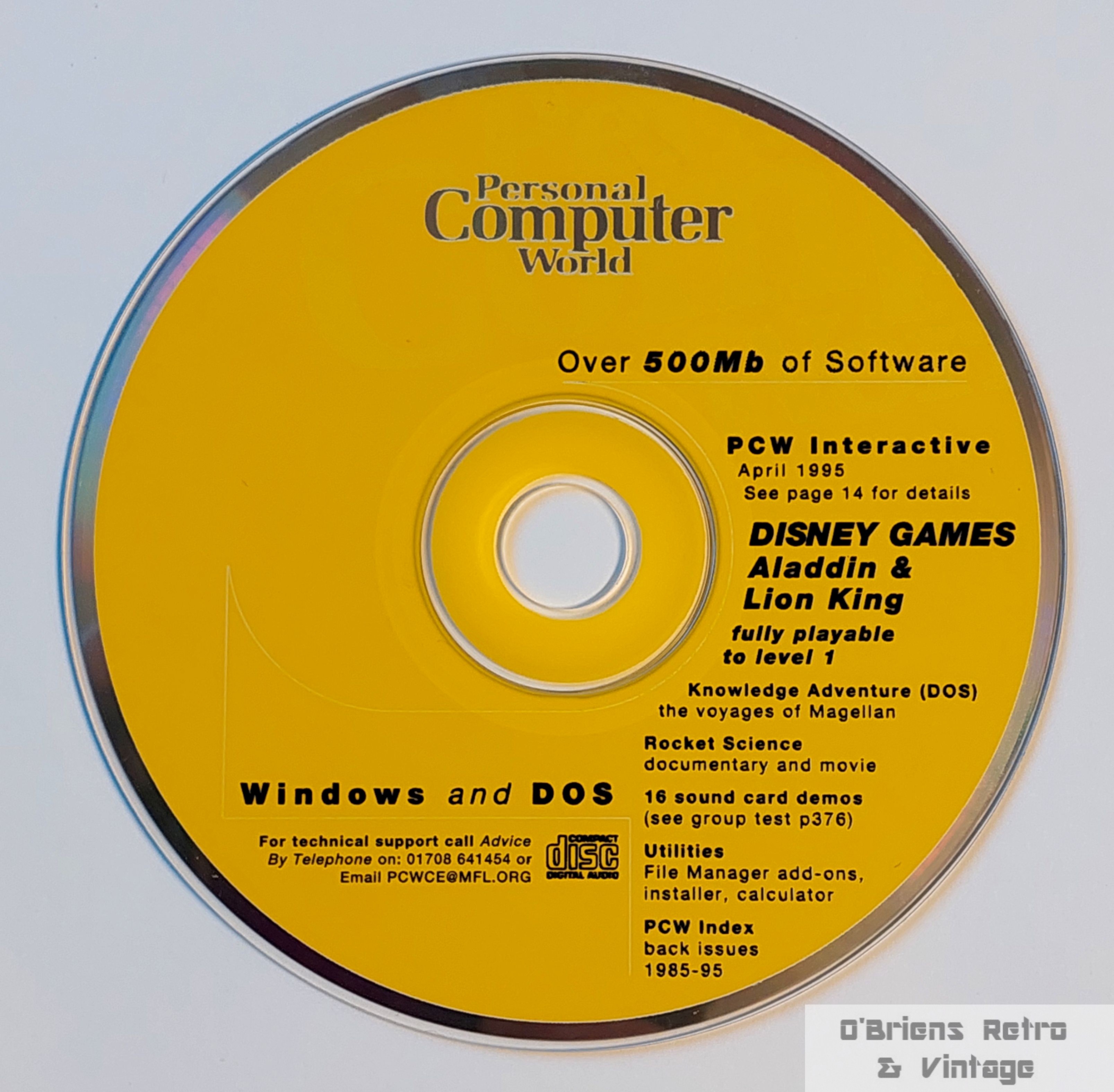 Personal Computer World Cover Disc - April 1995 - DOS - Win 3.1