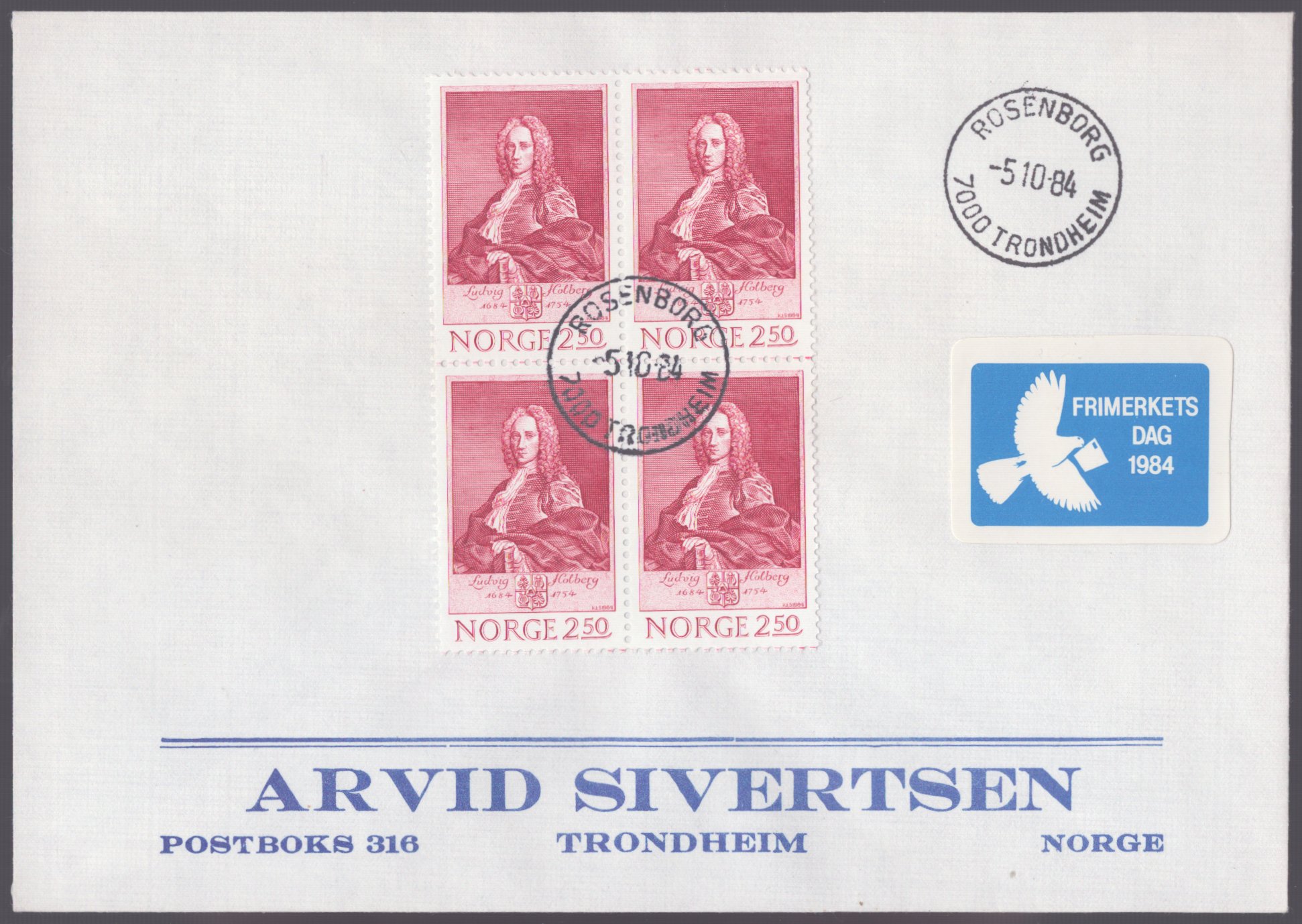 FDC 1984 NK958 Trondheim fireblokk