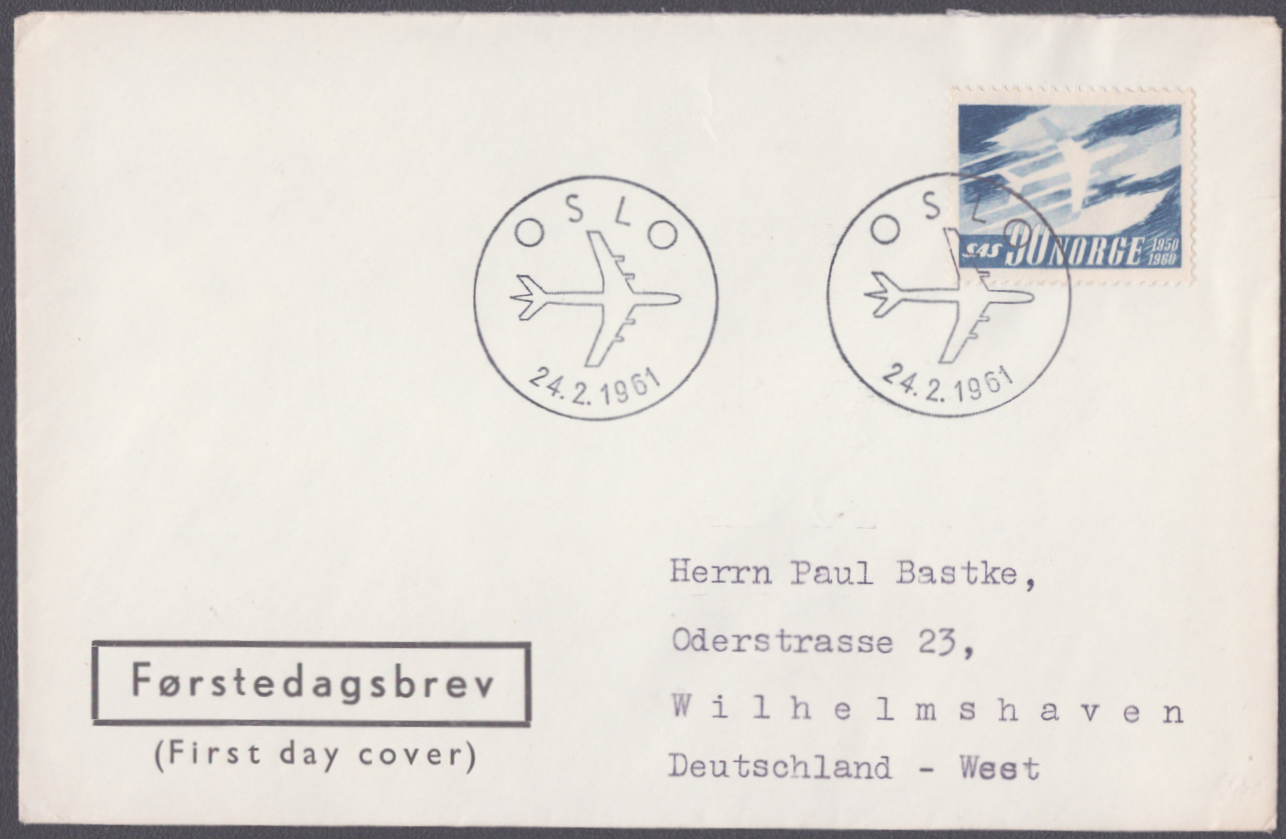 FDC 1961 NK491 tekstvignett 2