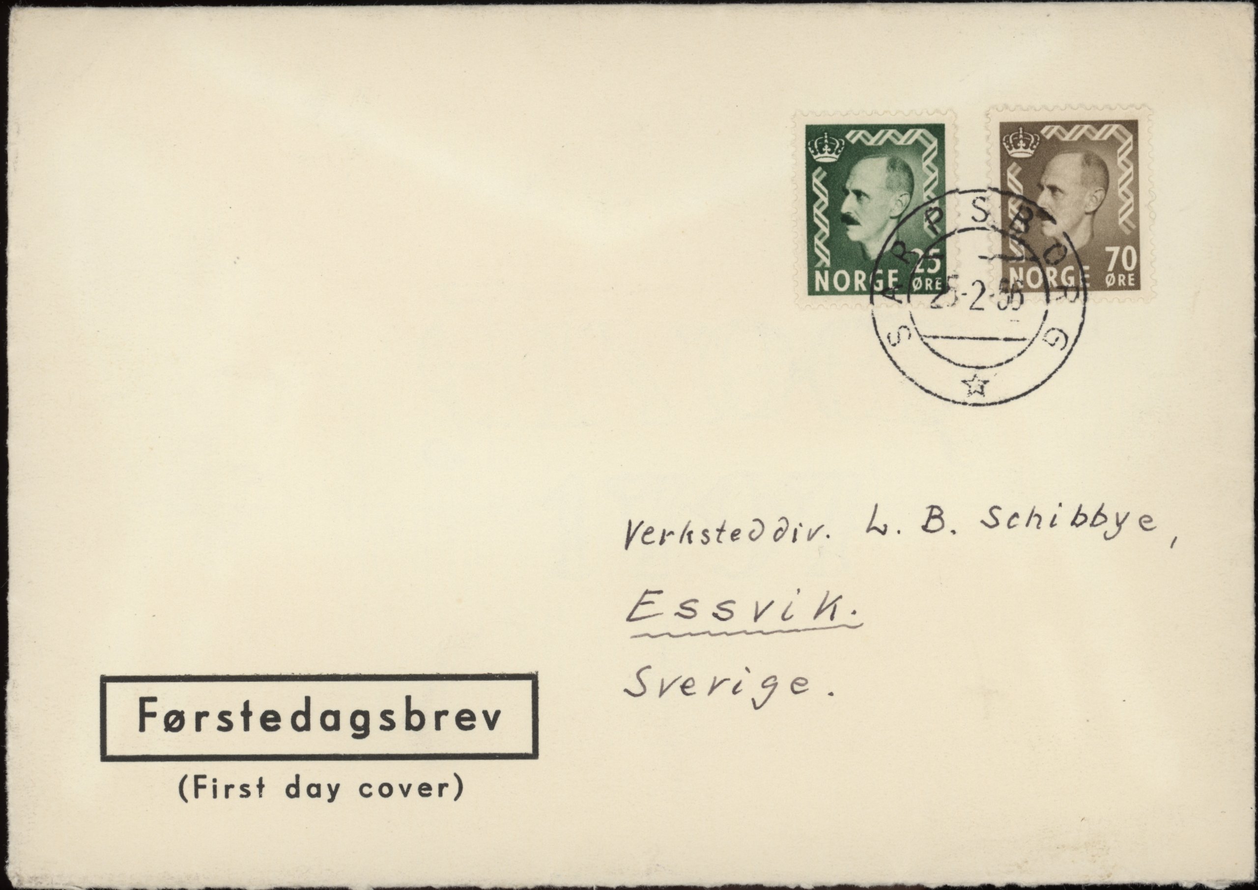 FDC 1956 NK436 tekstvignett 2 Sarpsborg