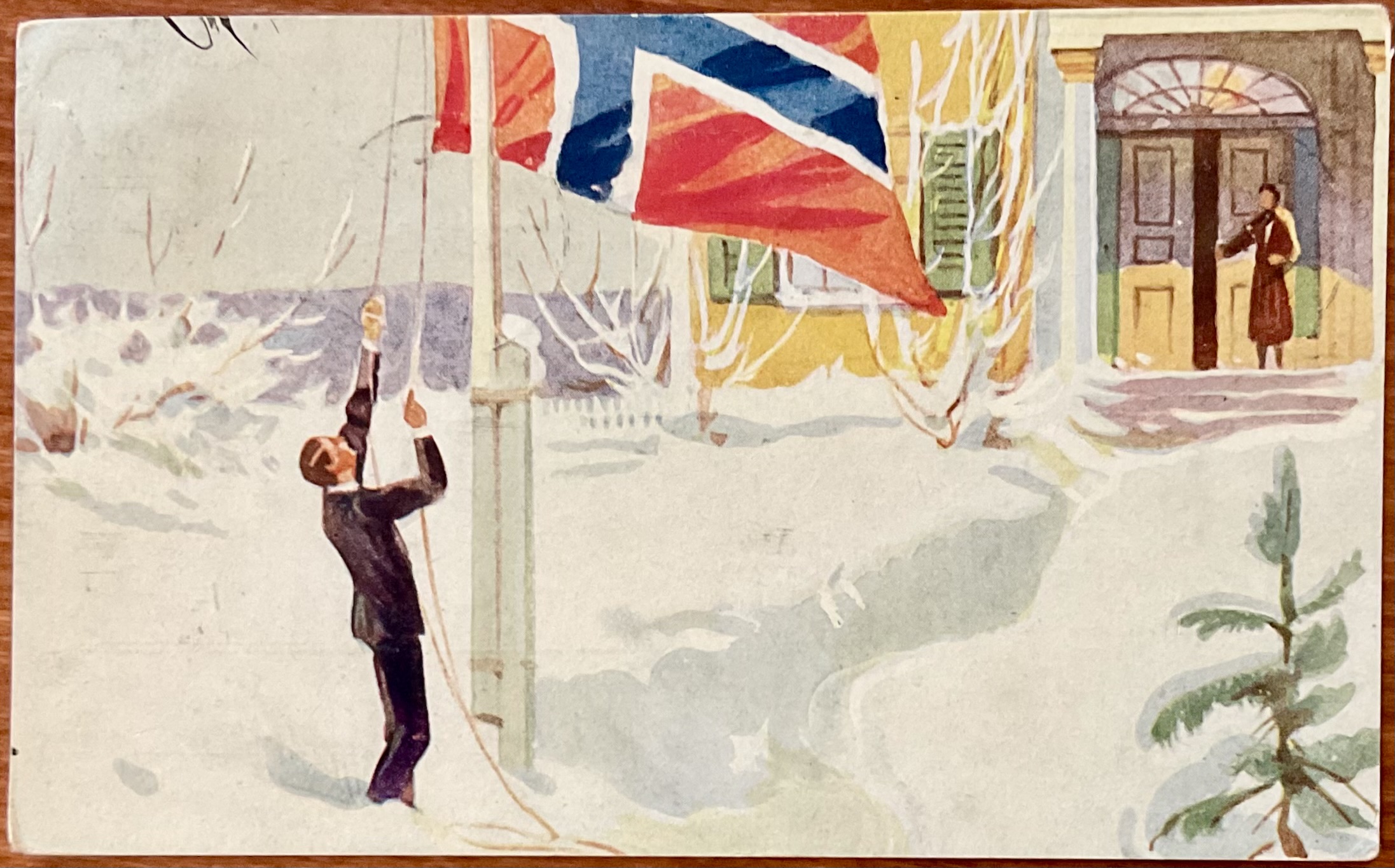 Otto Moe, M & Co serie 2289, Oslo -27, flagget heises
