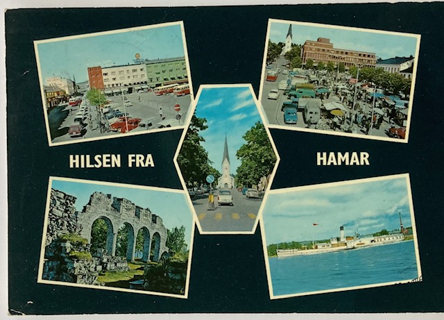 Hilsen fra HAMAR  5 motiver Torvet, Skibladner br.1974