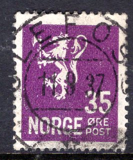 NK 208 praktstemplet Ulefoss 1937 se scan