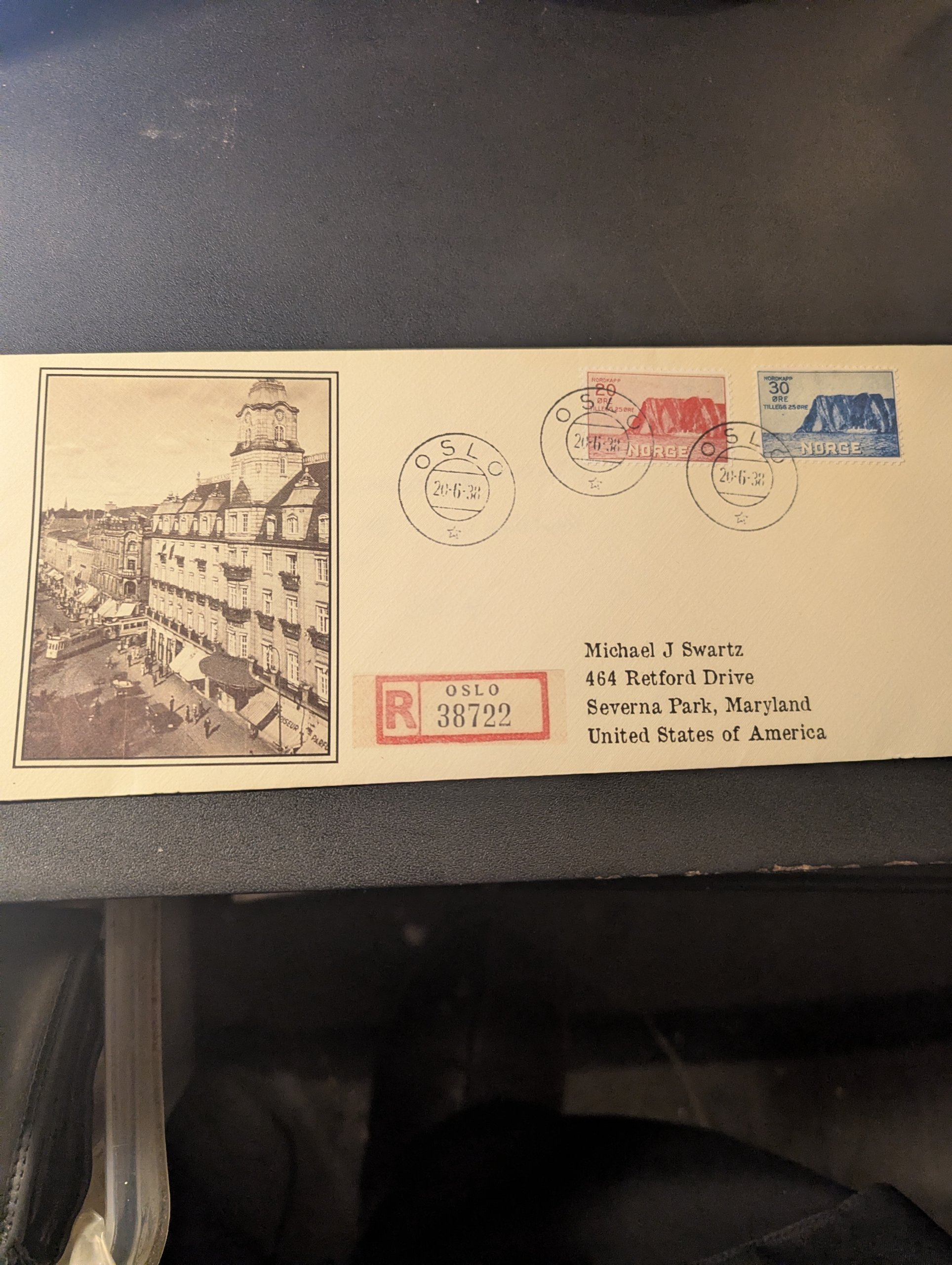 FDC NORDKAPP II . NK 223 - NK 224 FØRSTEDAGSSTPL 20-6-38.