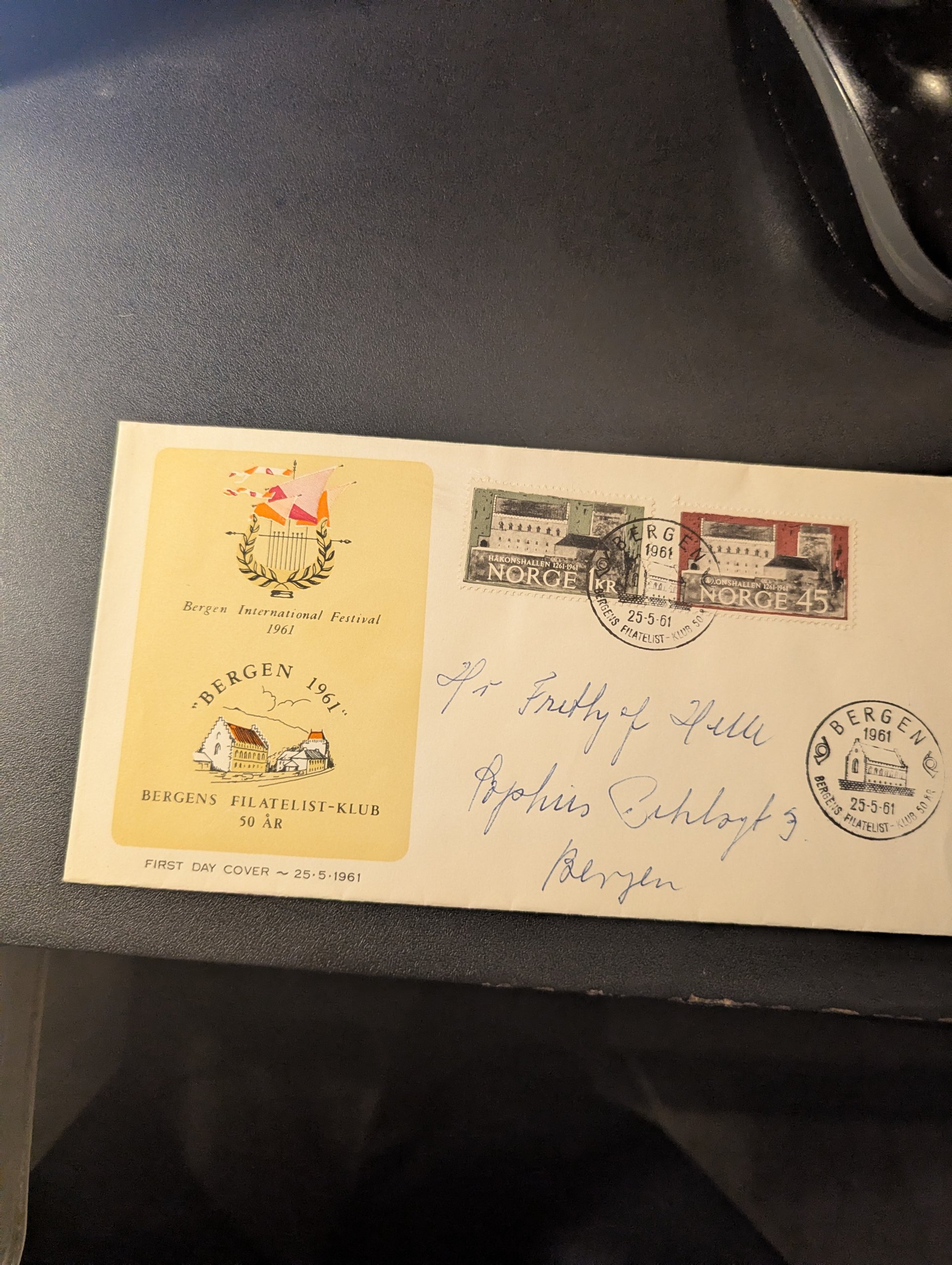 FDC "BERGEN INTERNATIONAL FESTIVAL 1961"