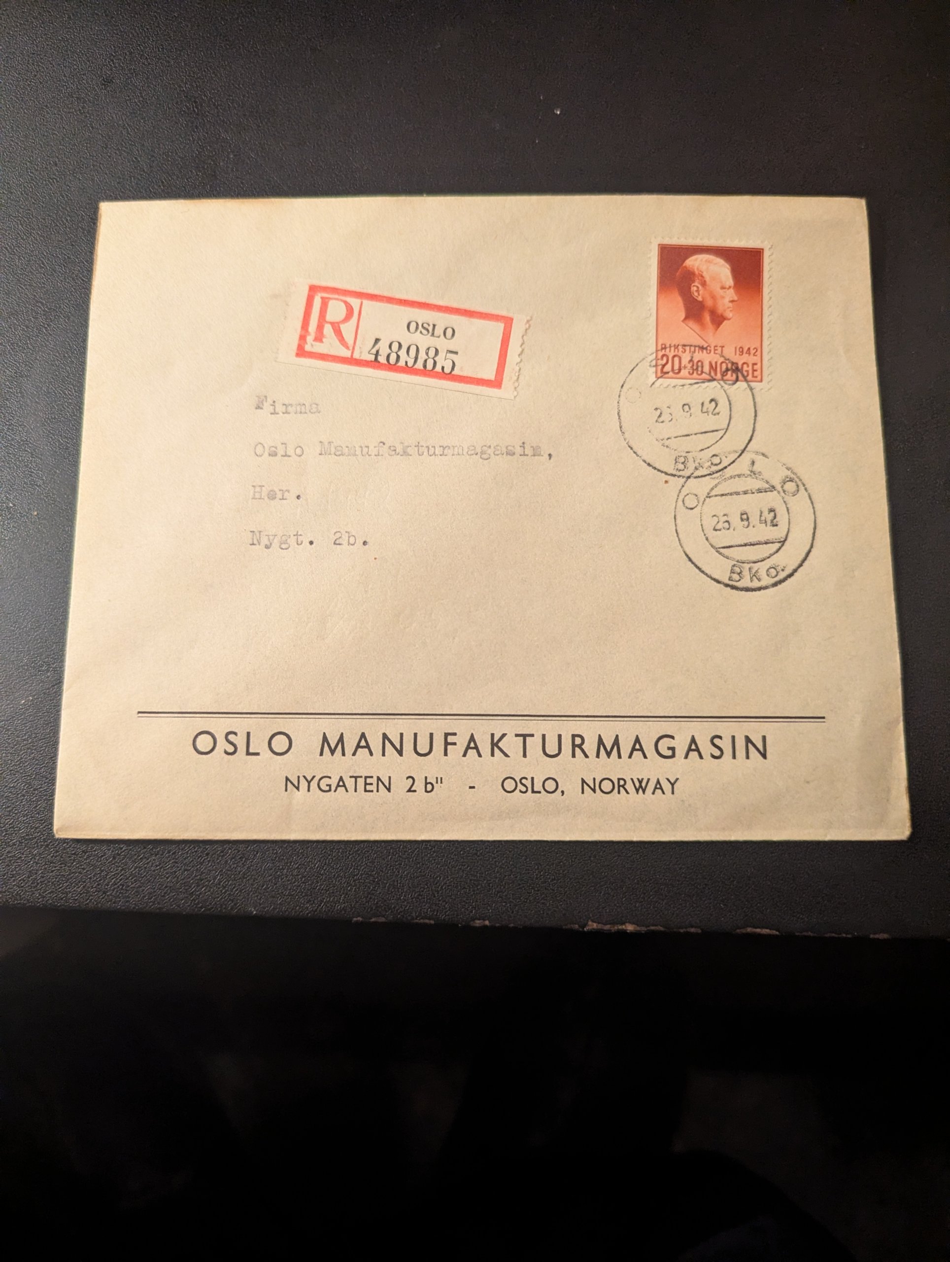 FDC "RIKSTINGET 1942"