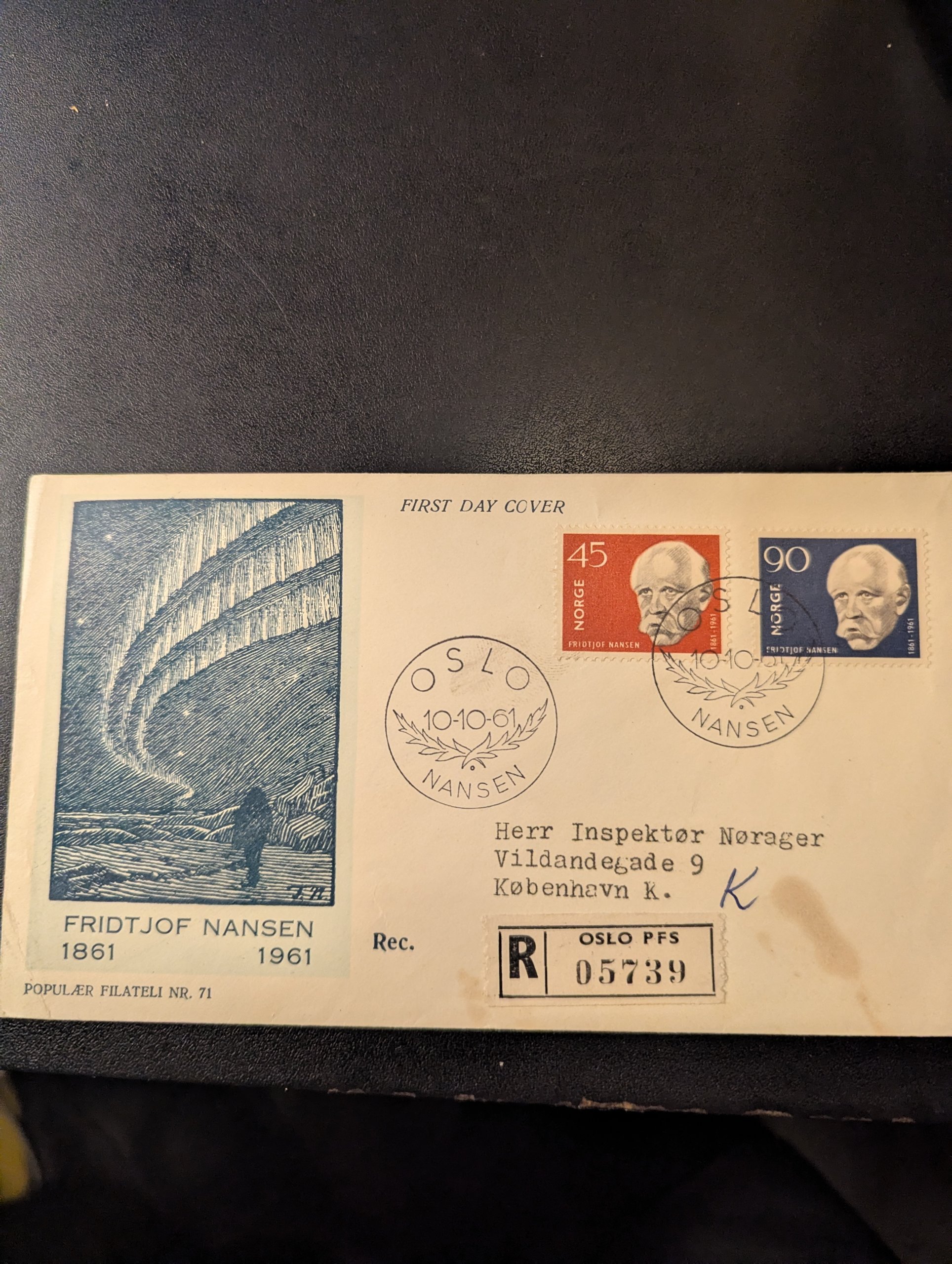 FDC "NANSEN 1961" M/VINGNETT.