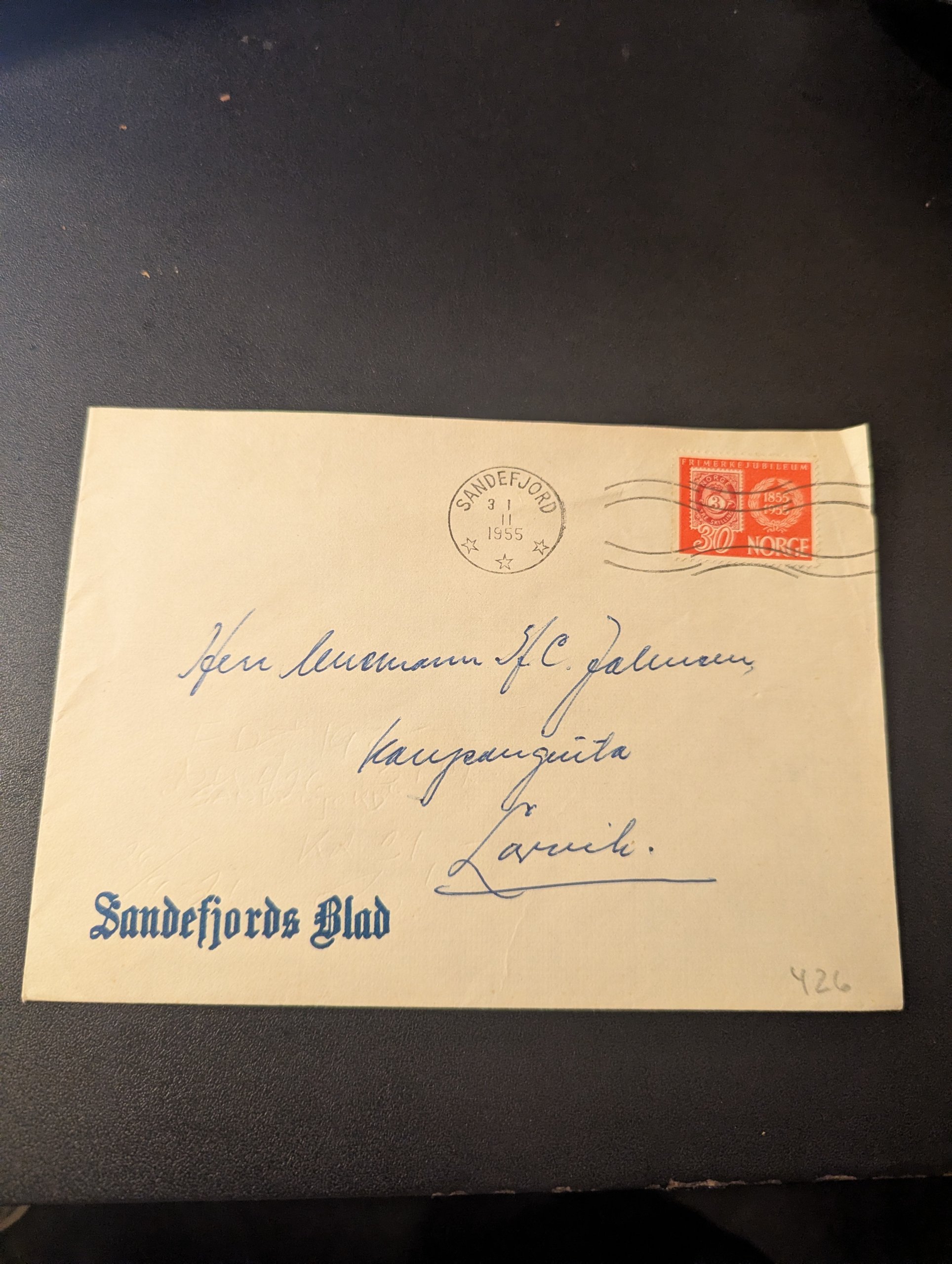 FDC M/VINGNETT "SANDEFJORDS BLAD"